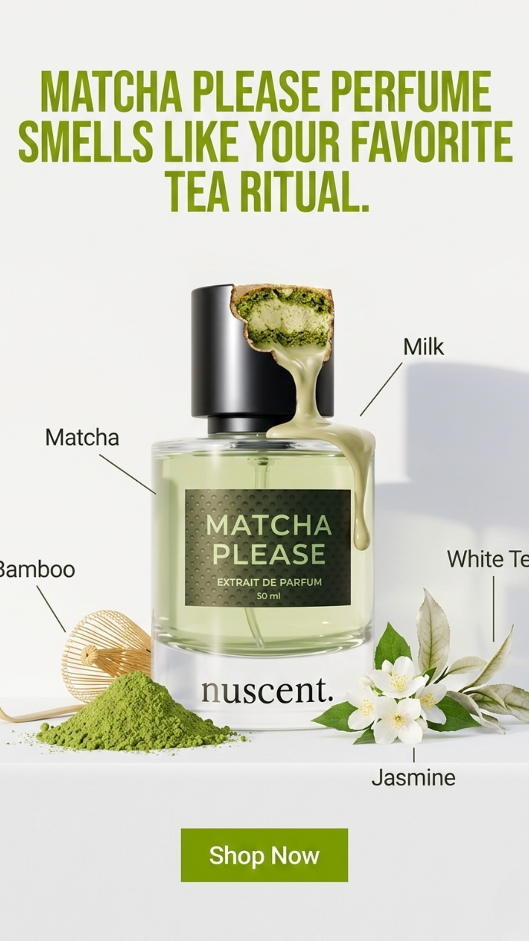 Nuscent Facebook ad: MATCHA PLEASE BY nuscent.