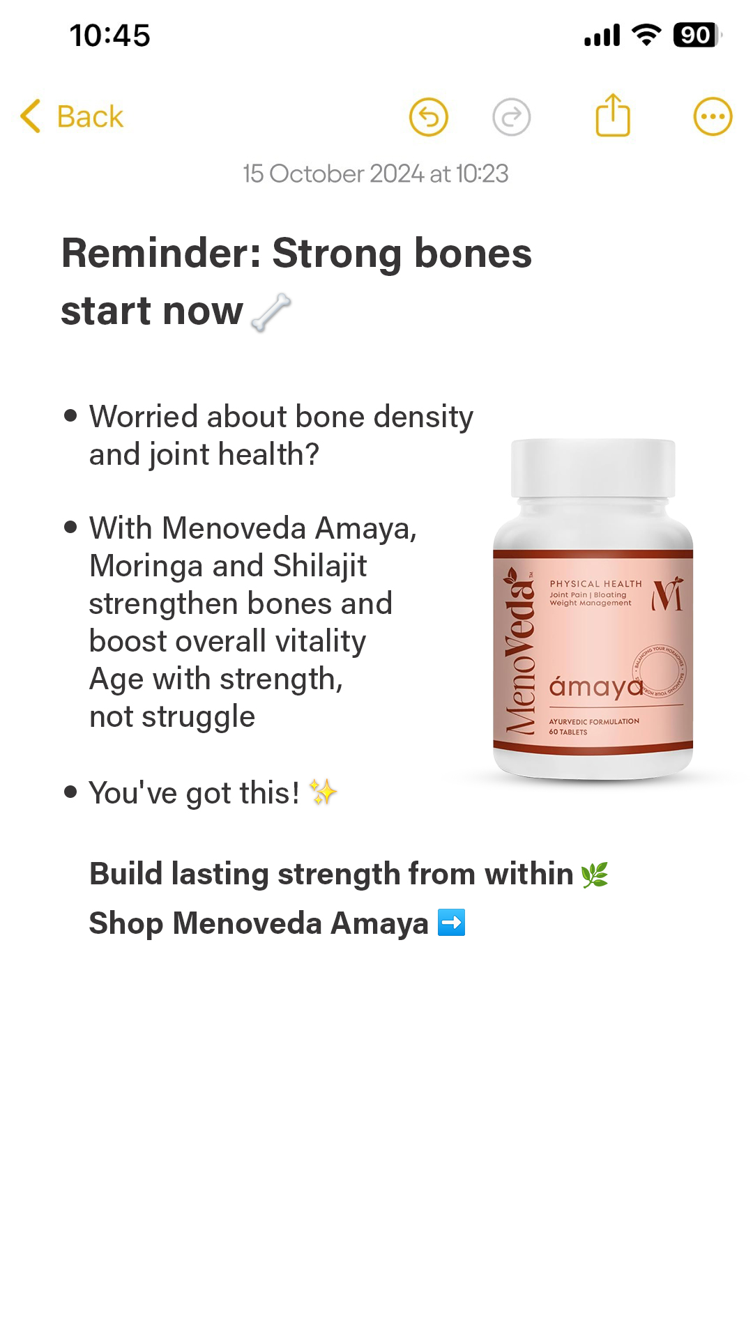 Menoveda Facebook ad