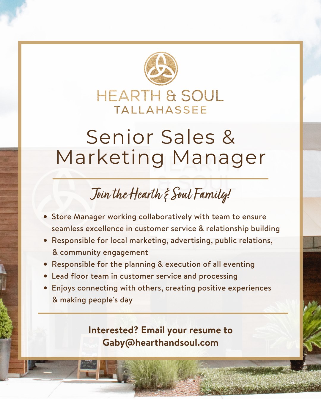 Hearth & Soul Facebook ad: TLH Friends Join the Hearth & Soul family!