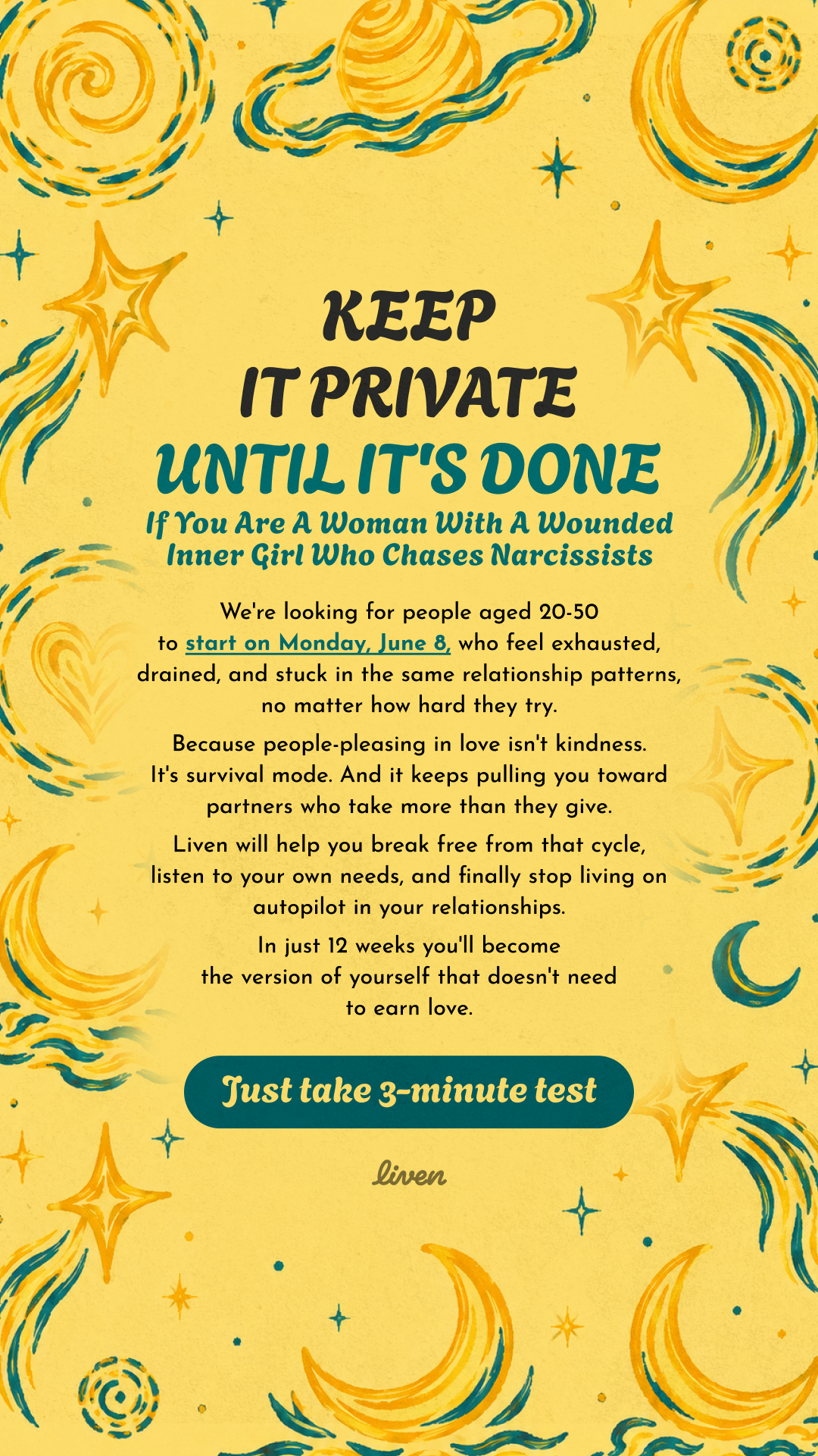 Liven: Self-Discovery Community Facebook ad