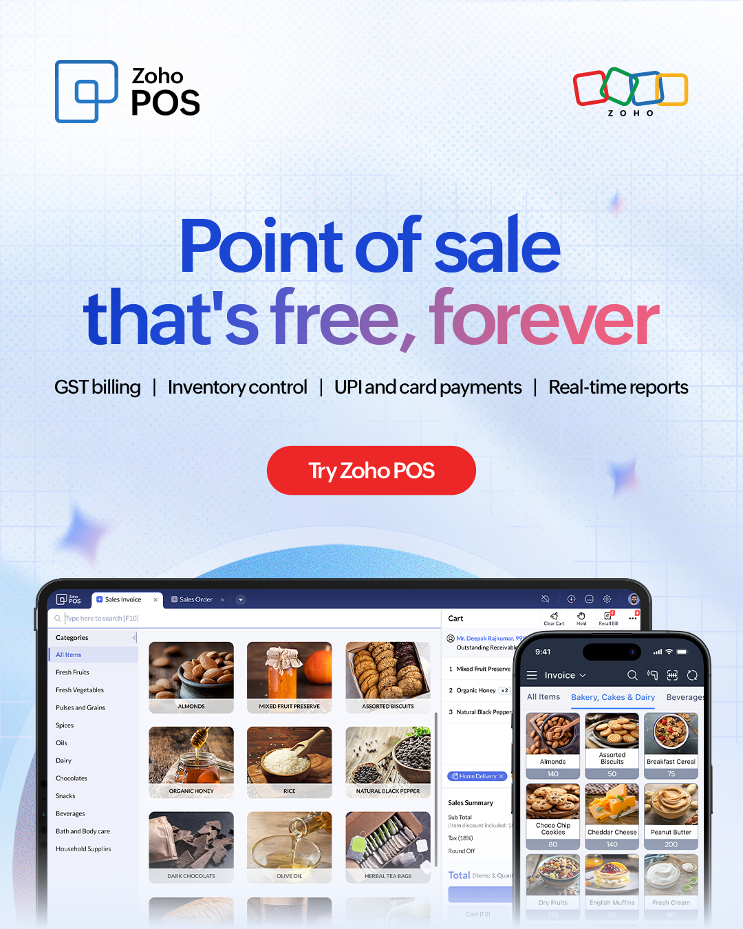 Zoho POS Facebook ad from May 26, 2026