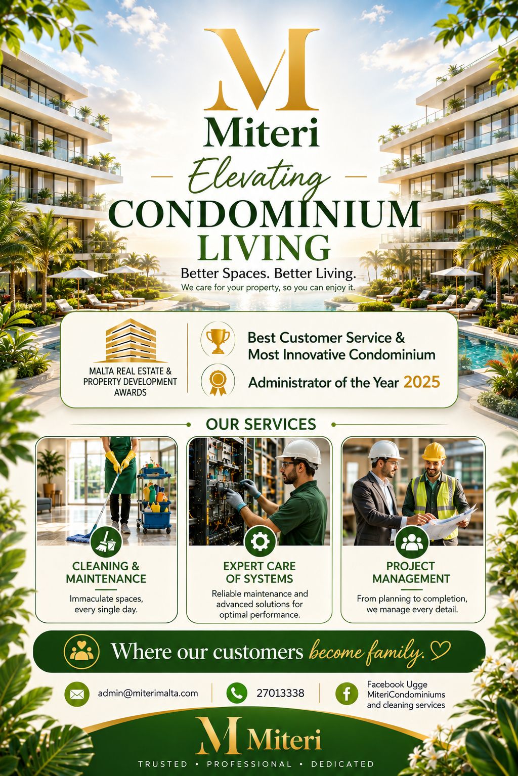 Miteri - Condominium and Cleaning Services Facebook ad: Elevating Communities, Enhancing Lives
