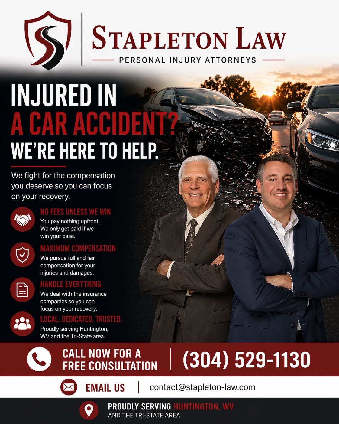 Stapleton Law Offices Facebook ad: Hurt in a Car Accident?