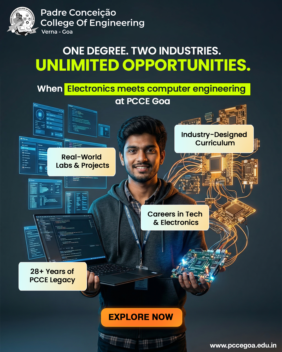 Padre Conceicao College Of Engineering Facebook ad: Why pick one when you can do both?