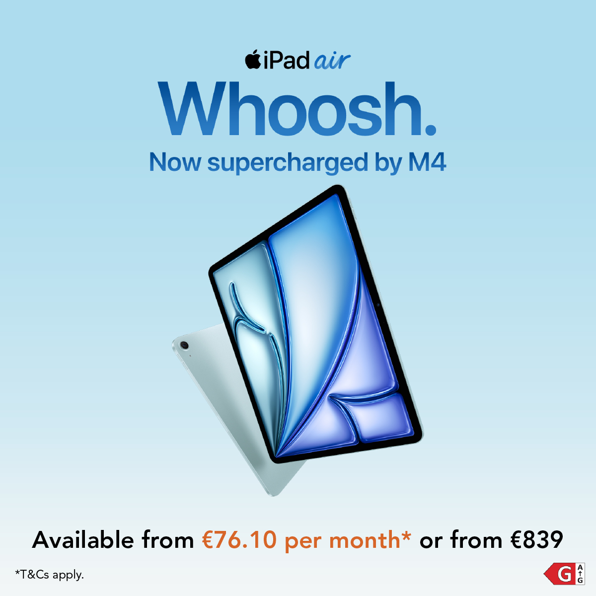 Harvey Norman Ireland Facebook ad: iPad Air with M4 packs even more performance…