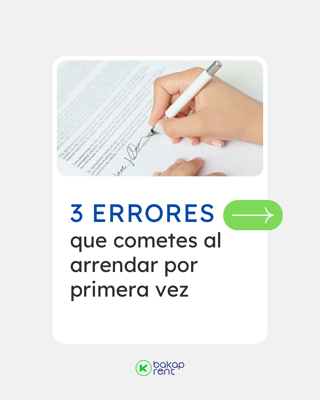 Bakap Rent Facebook ad: Evita estos errores al arrendar tu depto