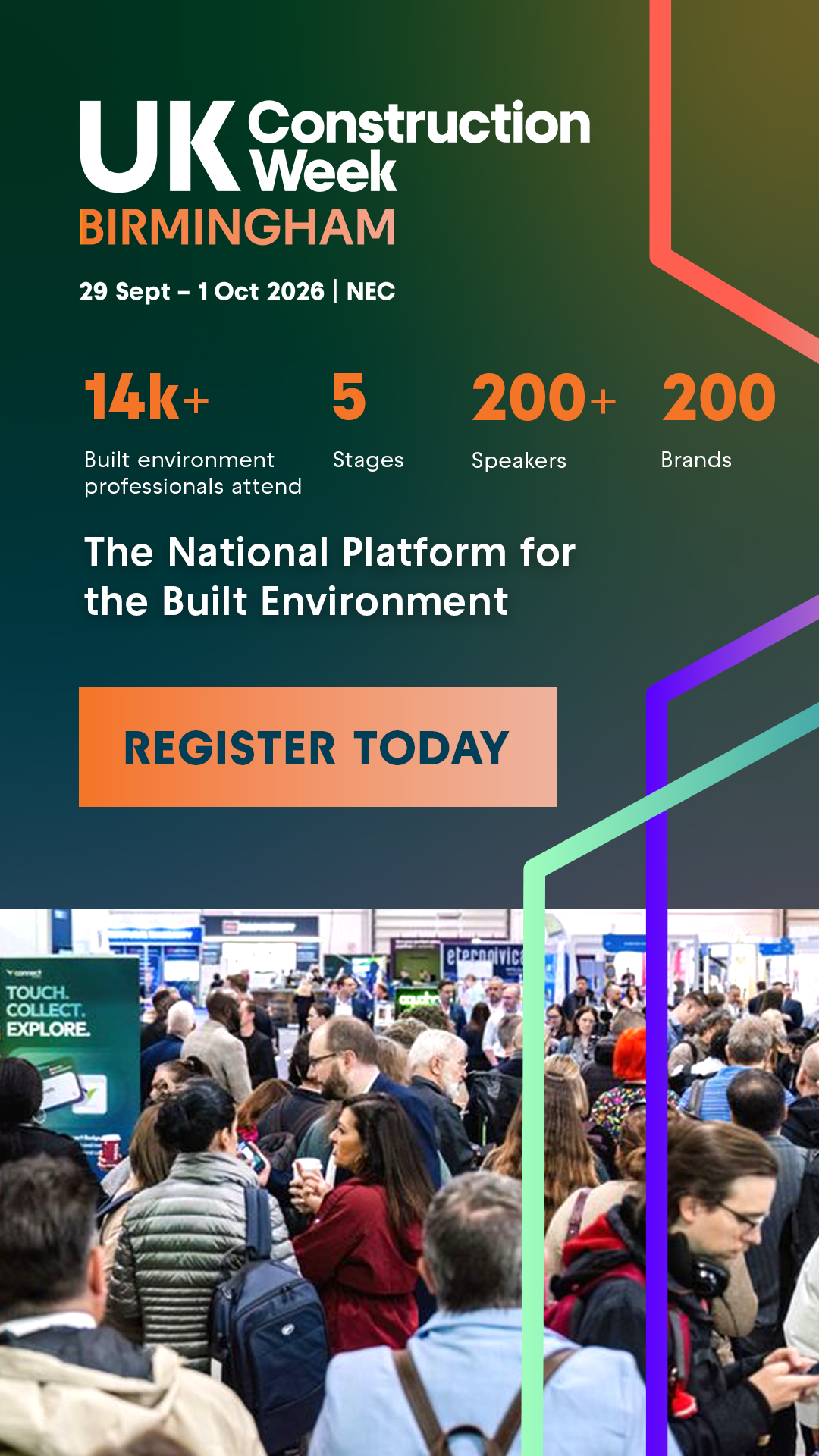 UK Construction Week Facebook ad: The Construction Industry Meets Here