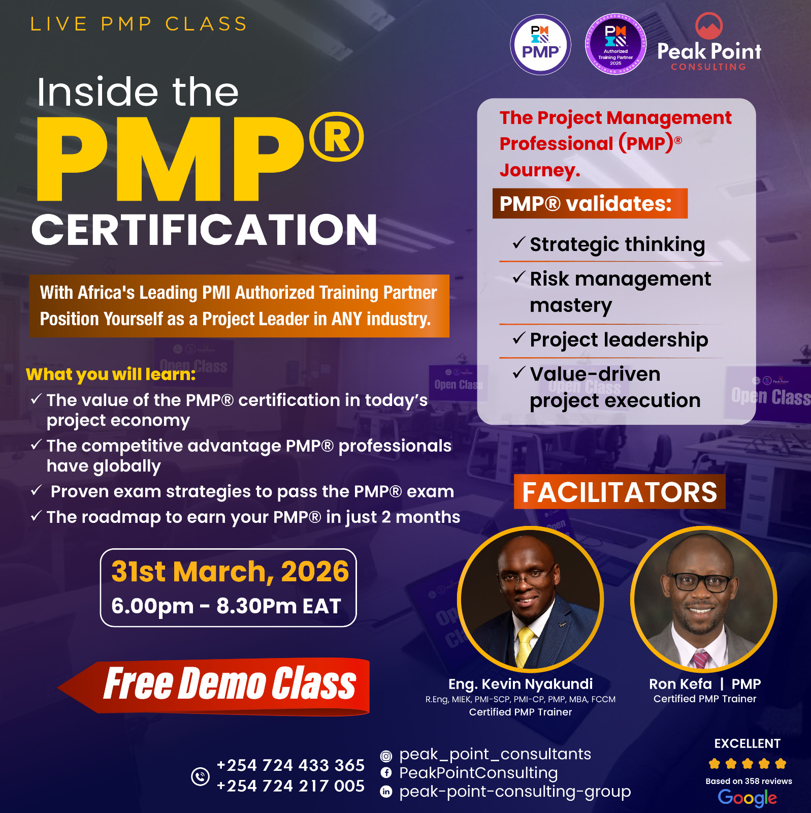 Peak Point Consulting Group Facebook ad: ๐ง๐ต๐ฒ ๐ฃ๐ ๐ฃ ๐ฐ๐ฒ๐ฟ๐๐ถ๐ณ๐ถ๐ฐ๐ฎ๐๐ถ๐ผ๐ป Session