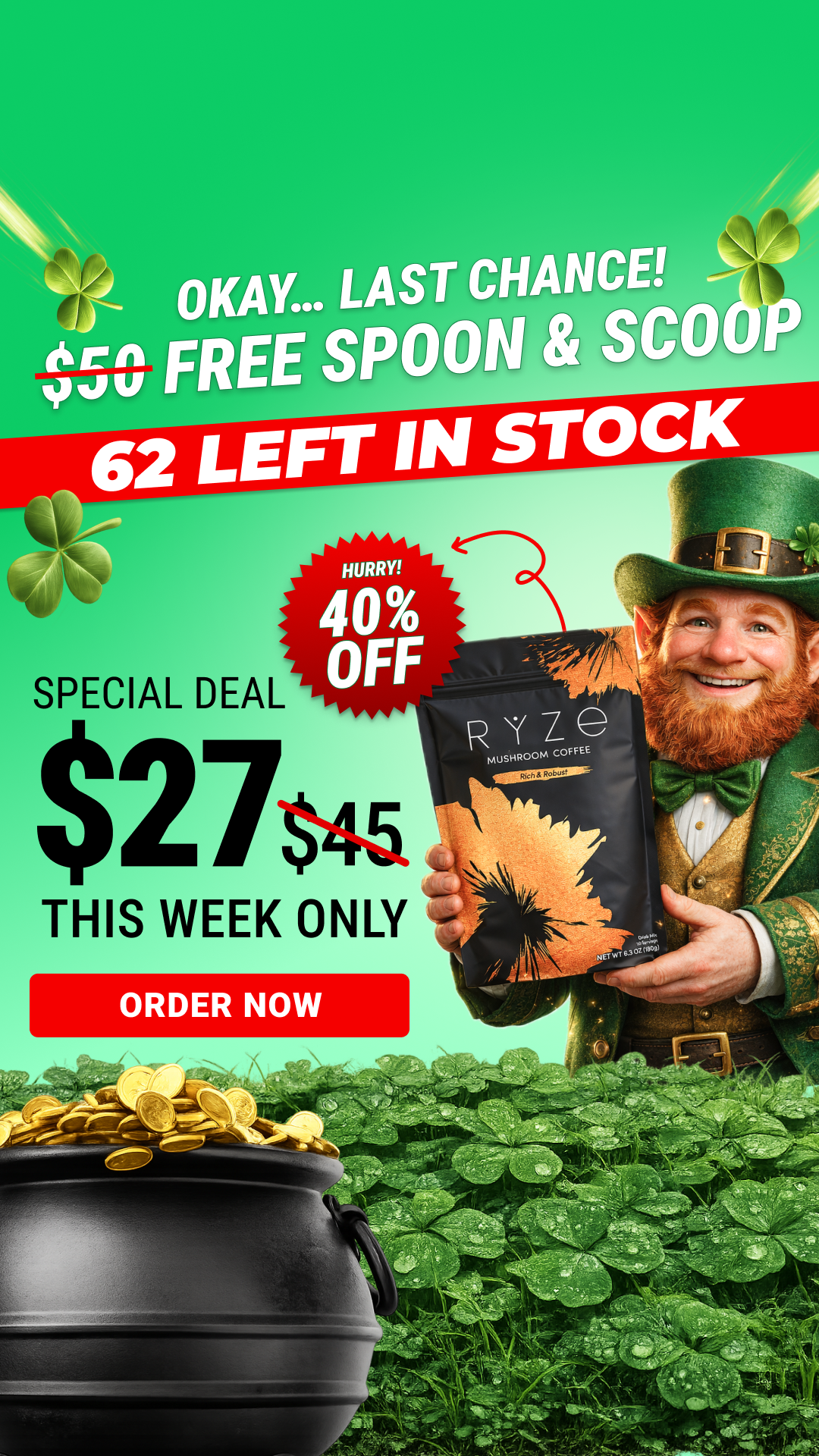 RYZE Superfoods Facebook ad