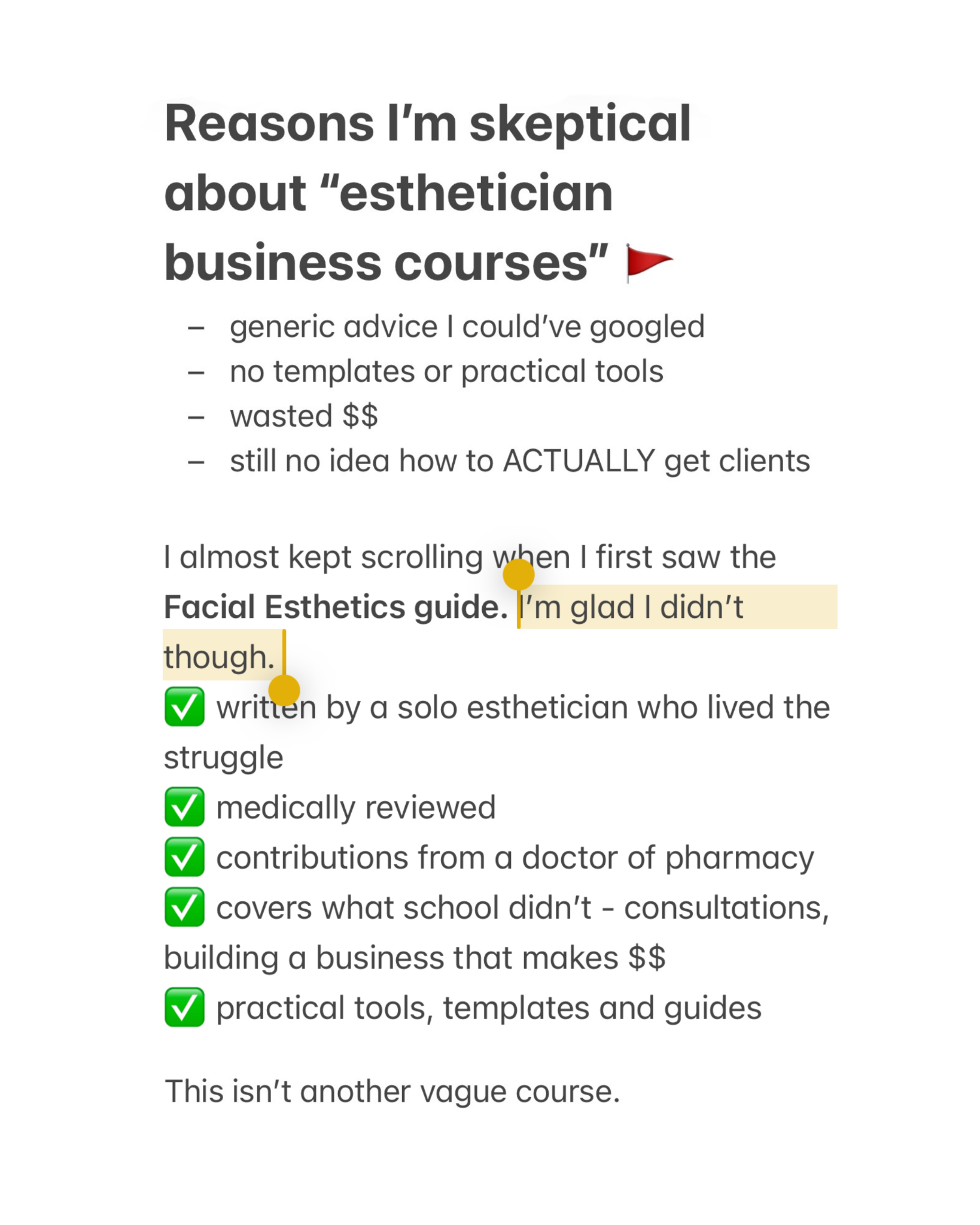 Esthetician Mentorship Facebook ad from Apr 25, 2026