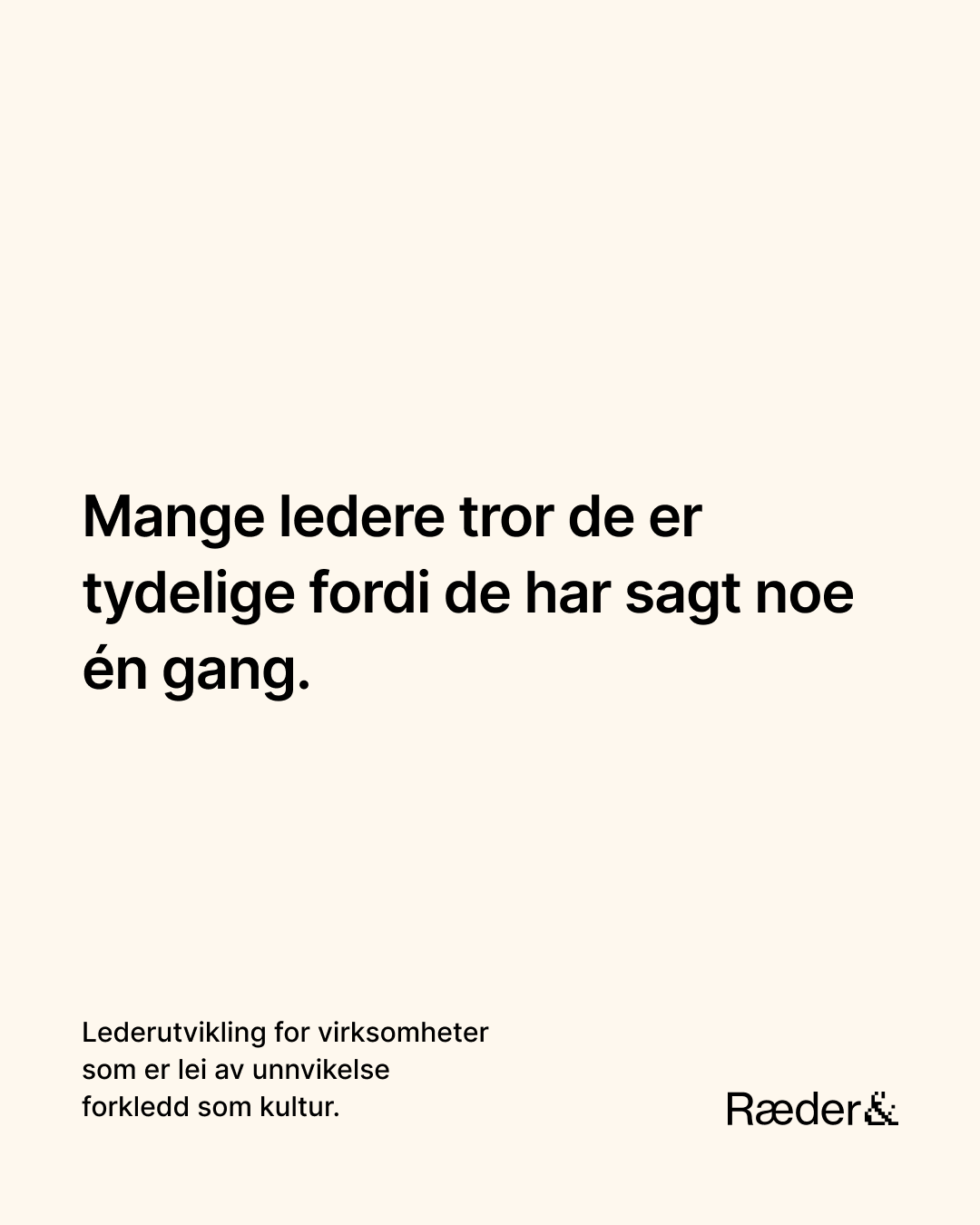 Ræder& Executive Coaching Studio Facebook ad: Leder- og ledergruppeutvikling