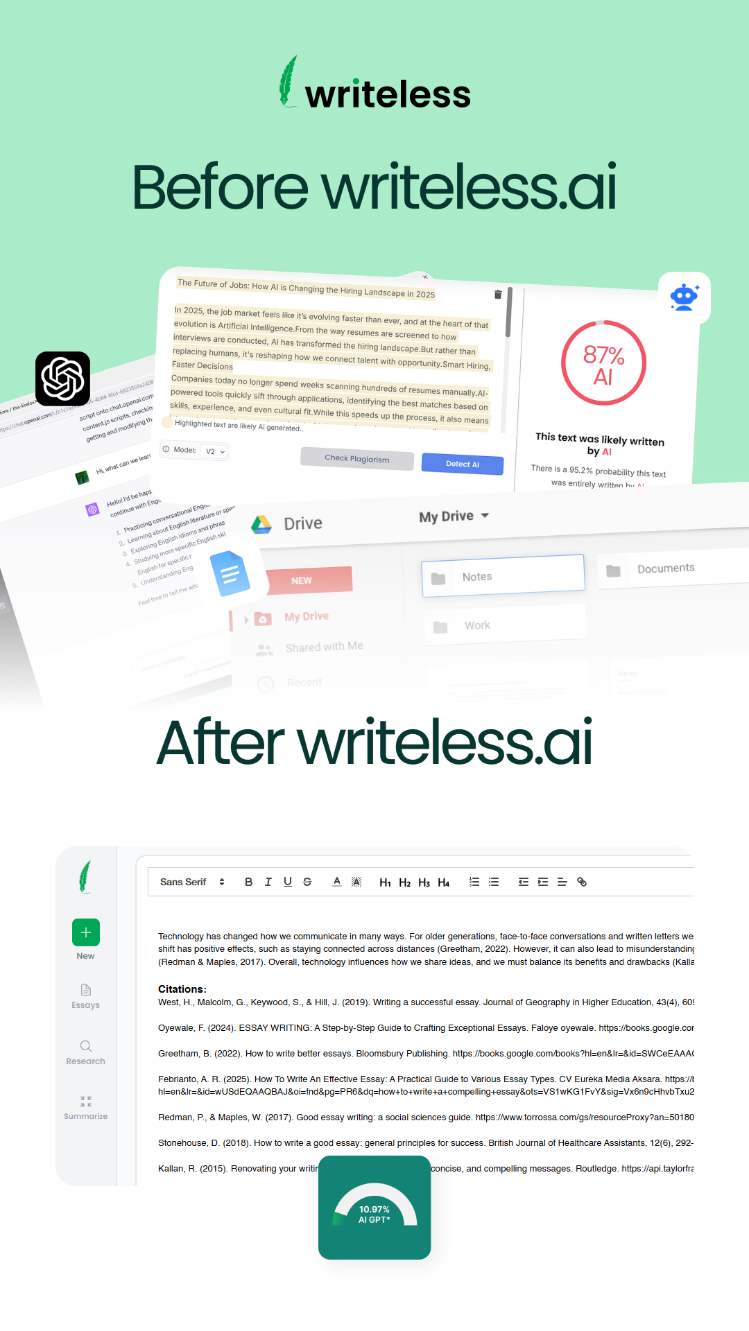 Writeless AI Facebook ad