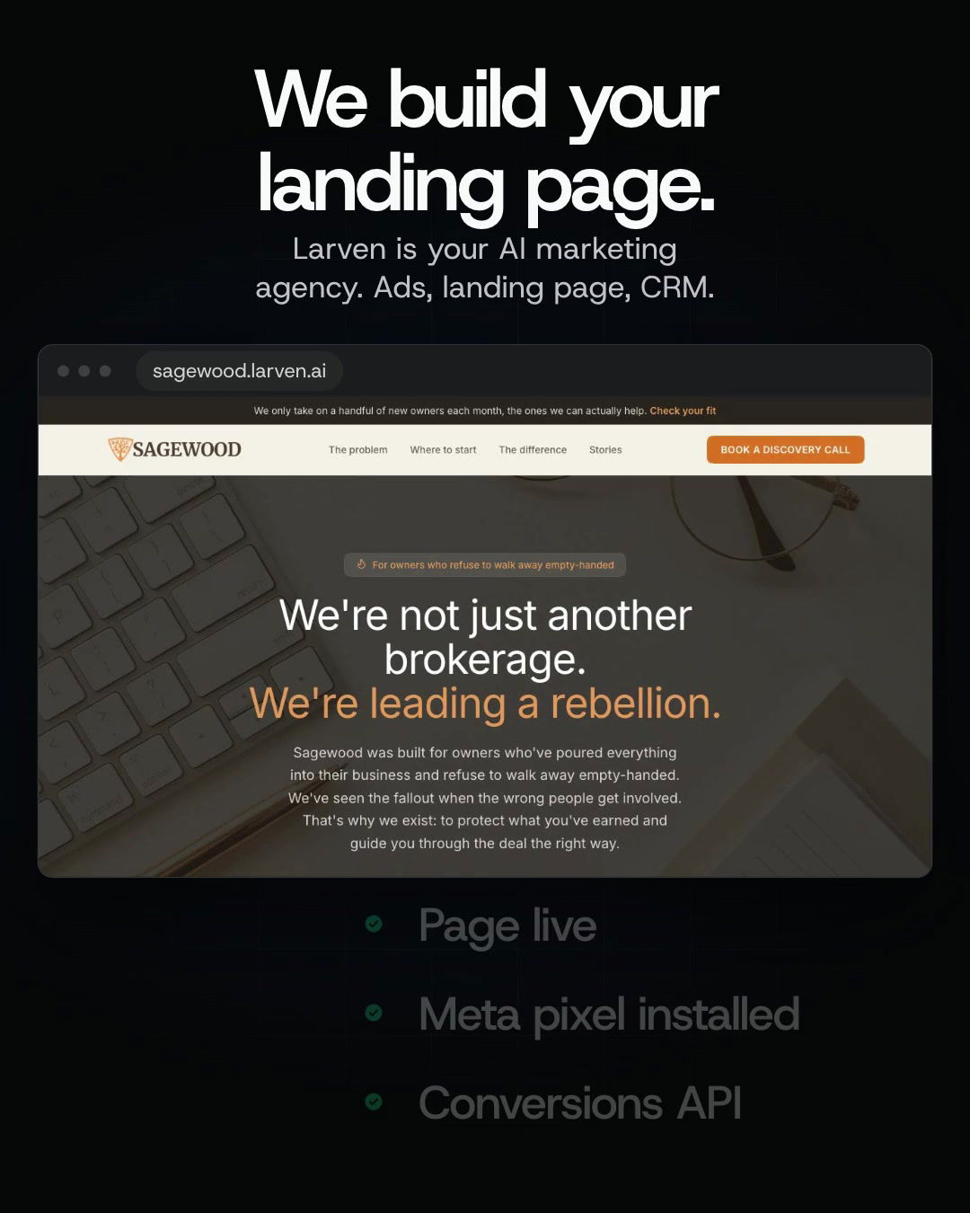 Larven AI Facebook ad: Your AI marketing agency