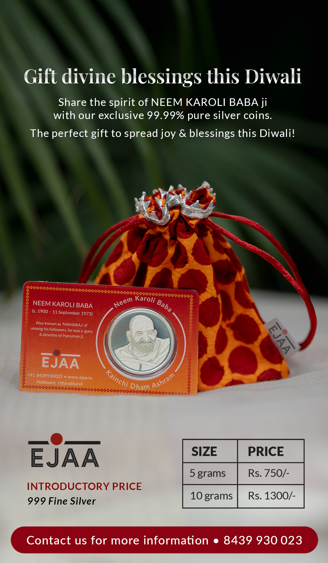 EJAA Facebook ad: Pure Silver Coins- Special Edition- Neem Karoli Baba
