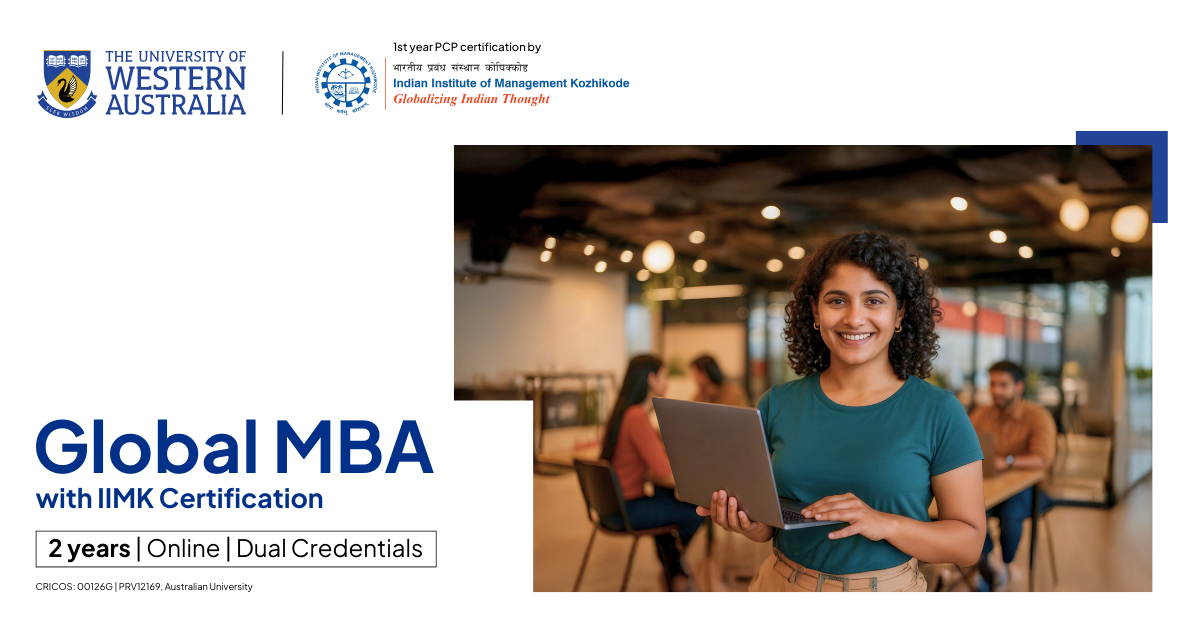 UWA Global MBA with IIM Kozhikode Certification Facebook ad