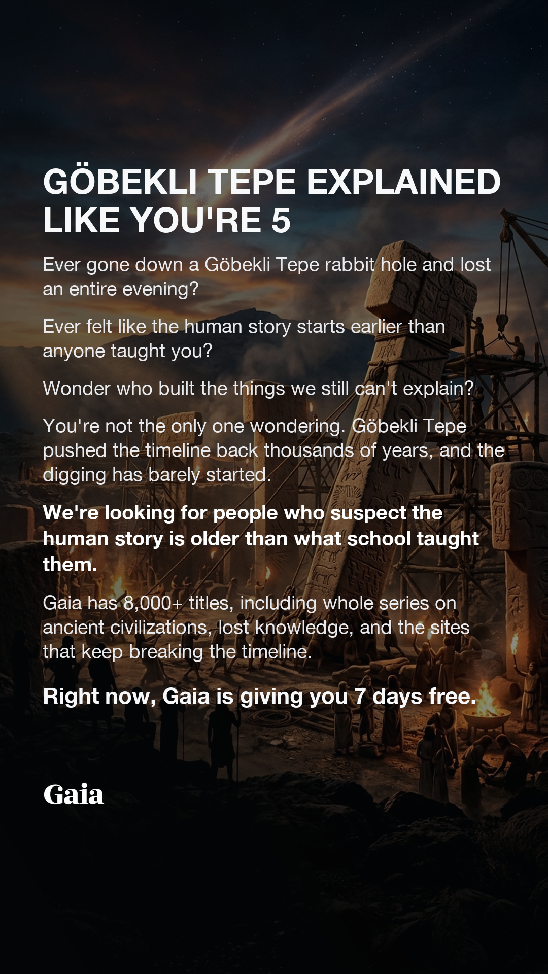 Gaia Facebook ad