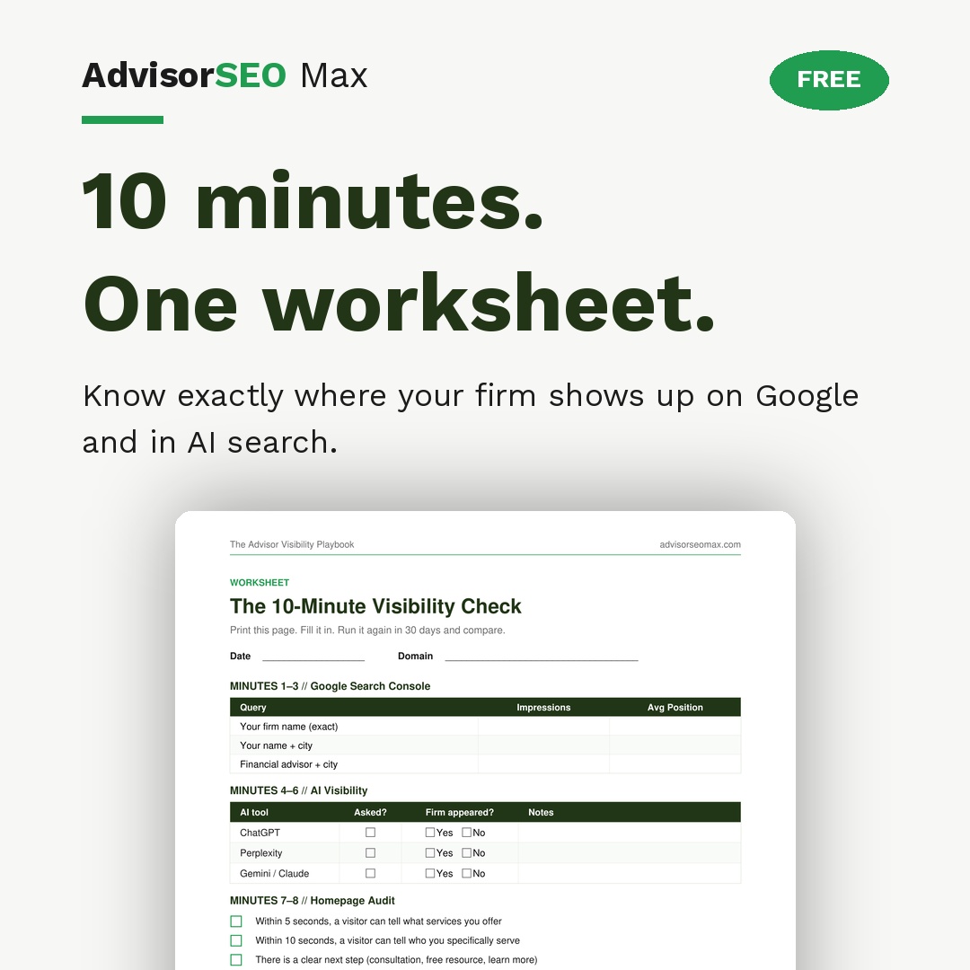Advisorseo Max Facebook ad