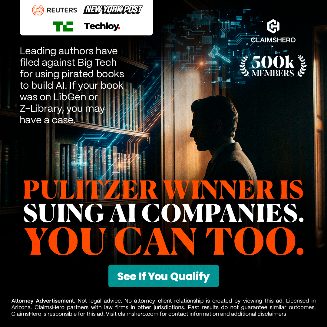Pact Insurance Facebook ad: Authors; was your book pirated by an AI company?