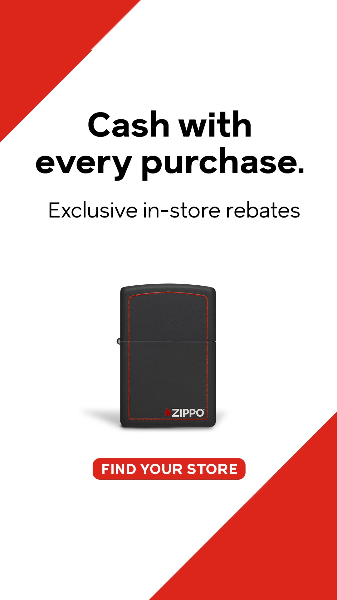 Zippo Facebook ad: FIND YOUR STORE