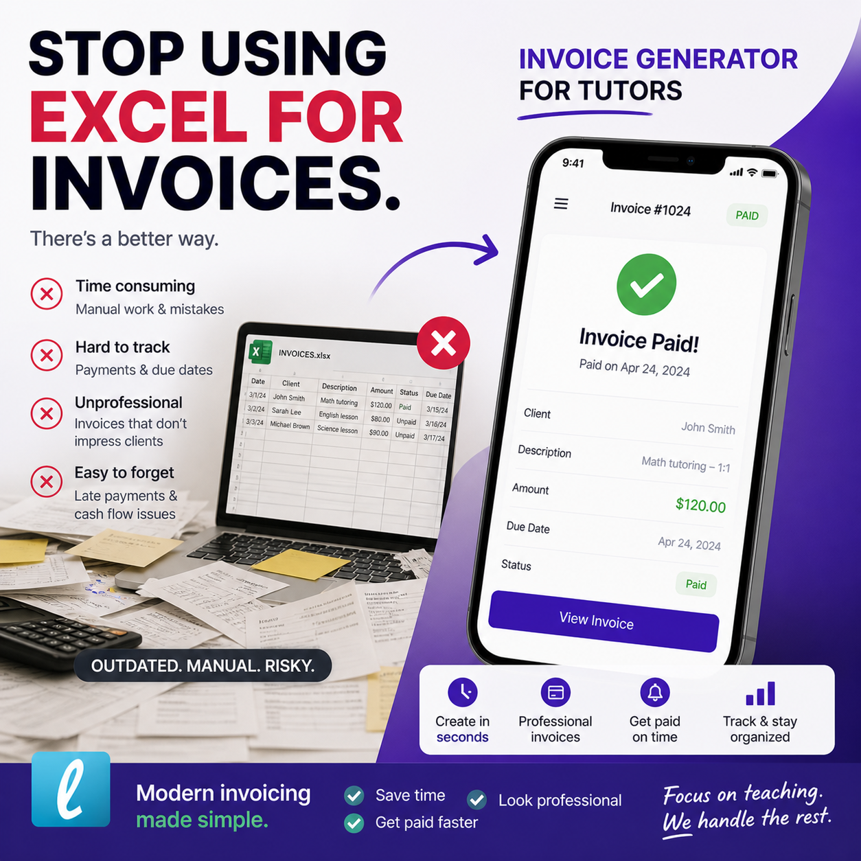 Lessons Invoicing Facebook ad