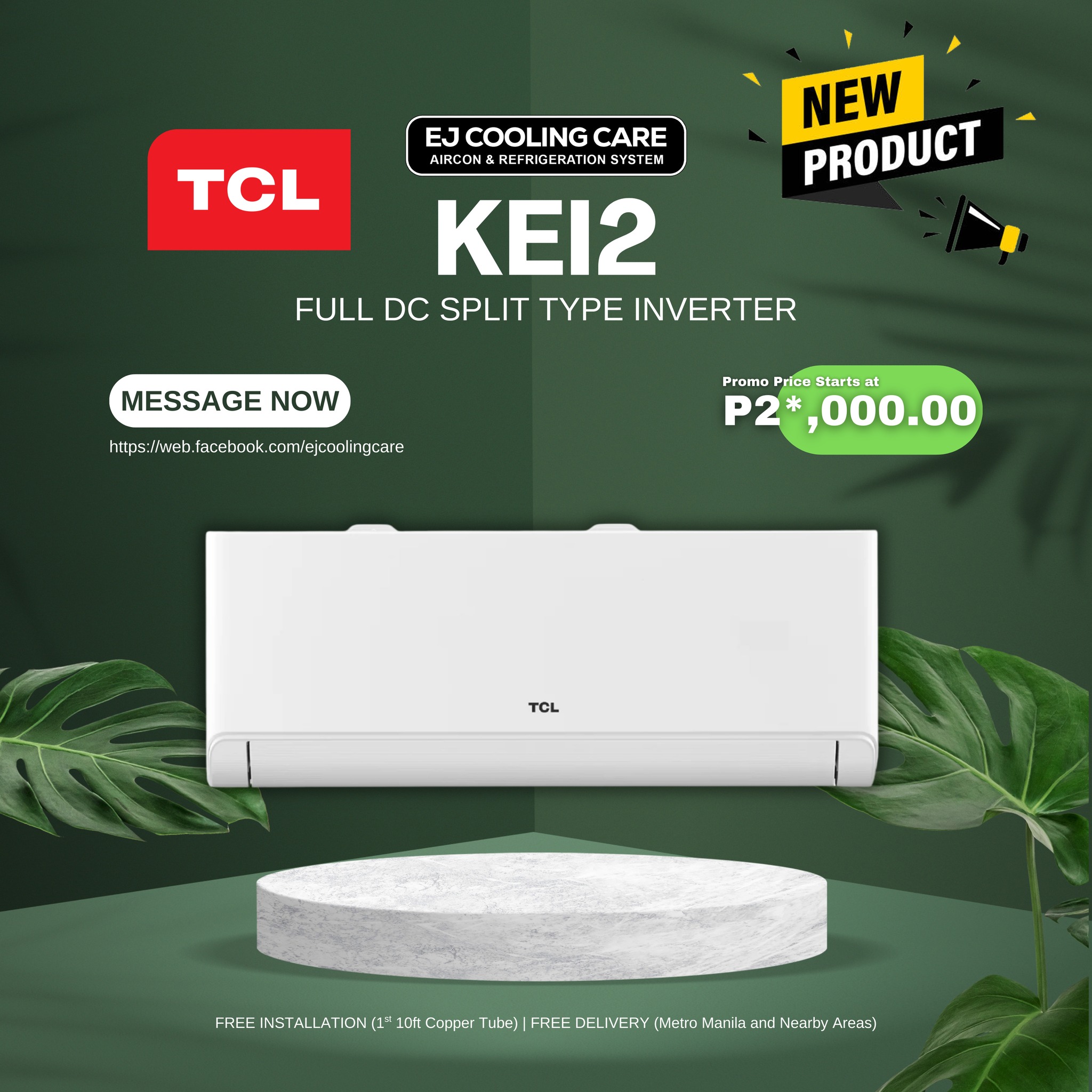EJ Cooling Care Facebook ad: TCL BreezeIN+ WiFi, Smart cooling made easy.