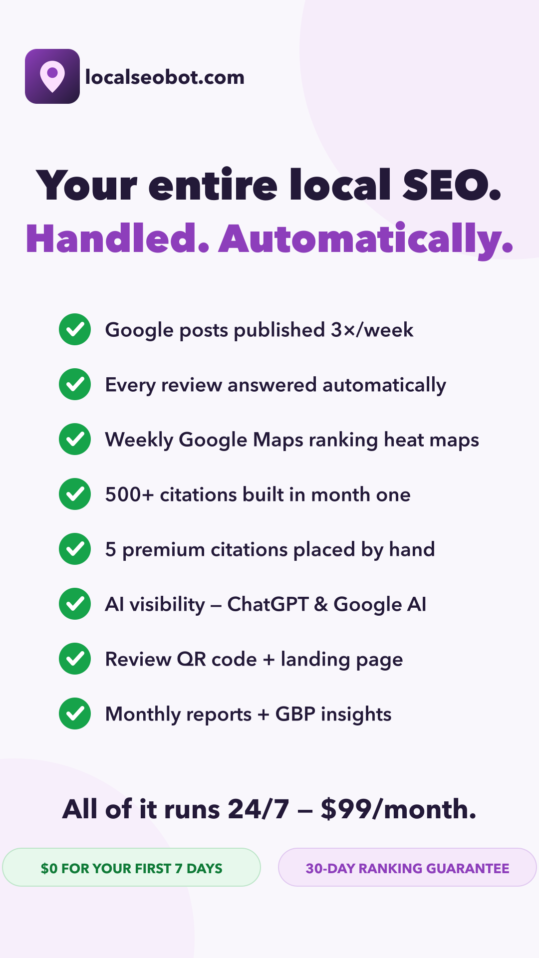 Local SEO Bot Facebook ad from Jun 12, 2026