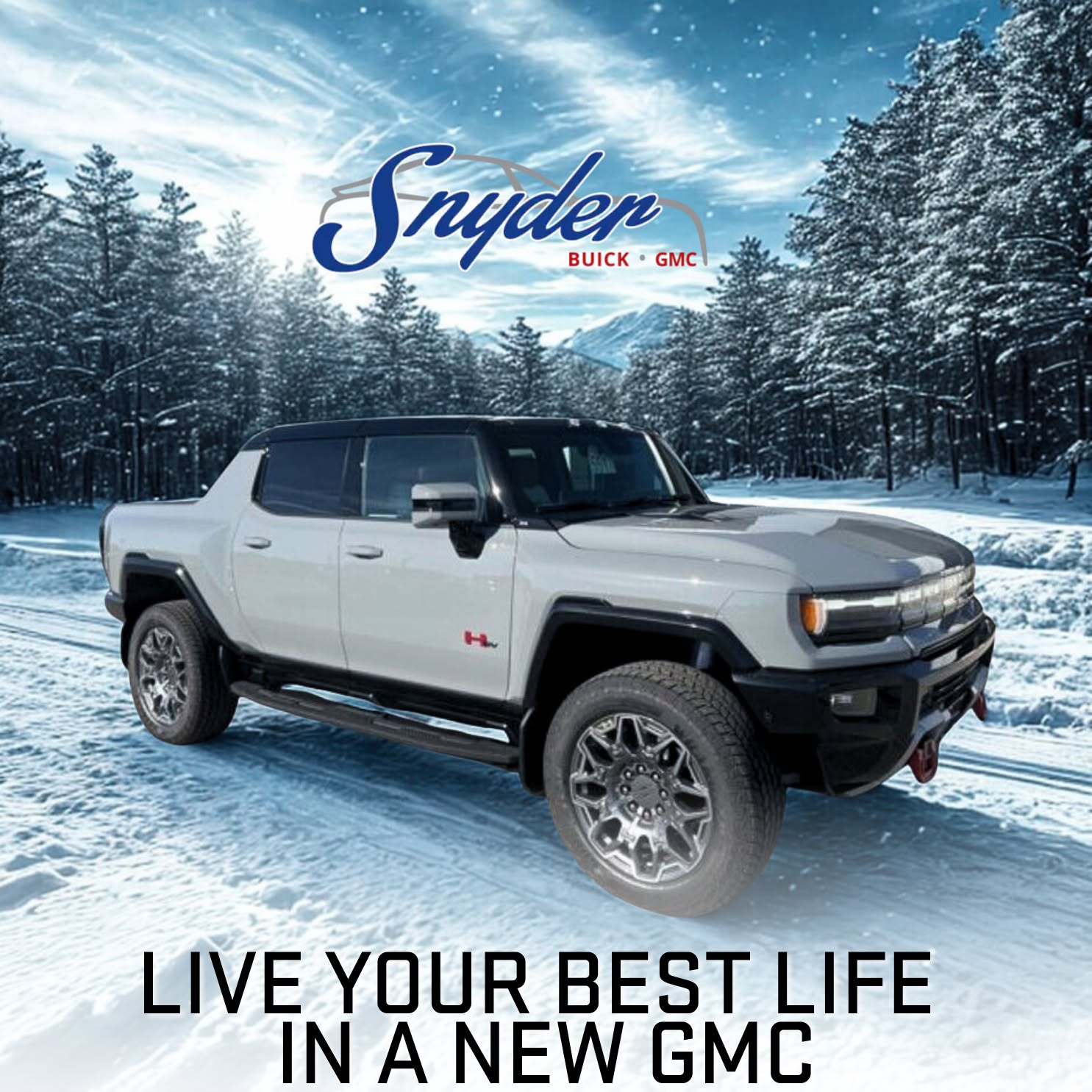 Snyder Chevrolet, Buick, GMC Facebook ad: Shop Our Winter-Ready GMCs In Napoleon