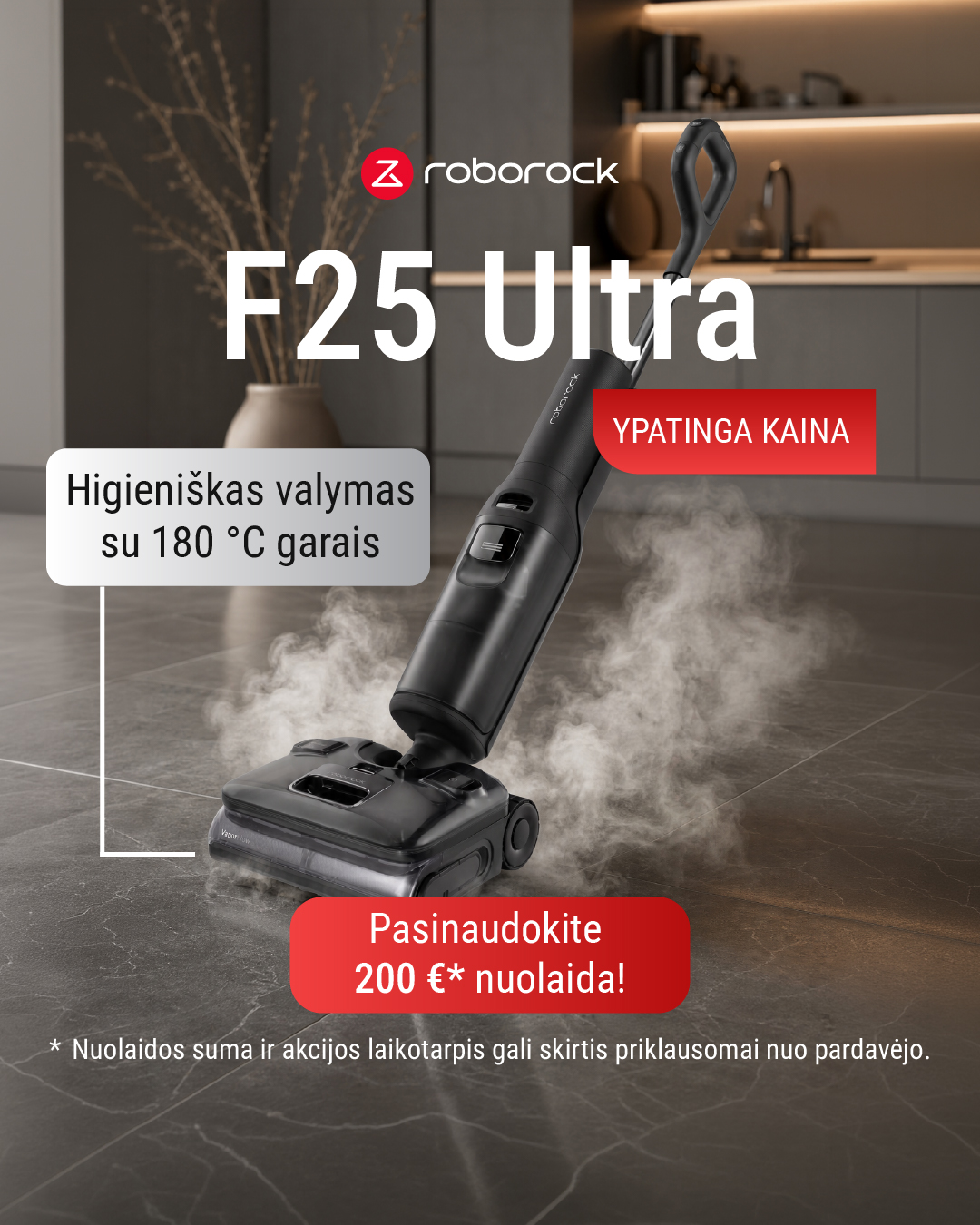 Roborock Lietuva Facebook ad: Sauso ir drėgno valymo dulkių.