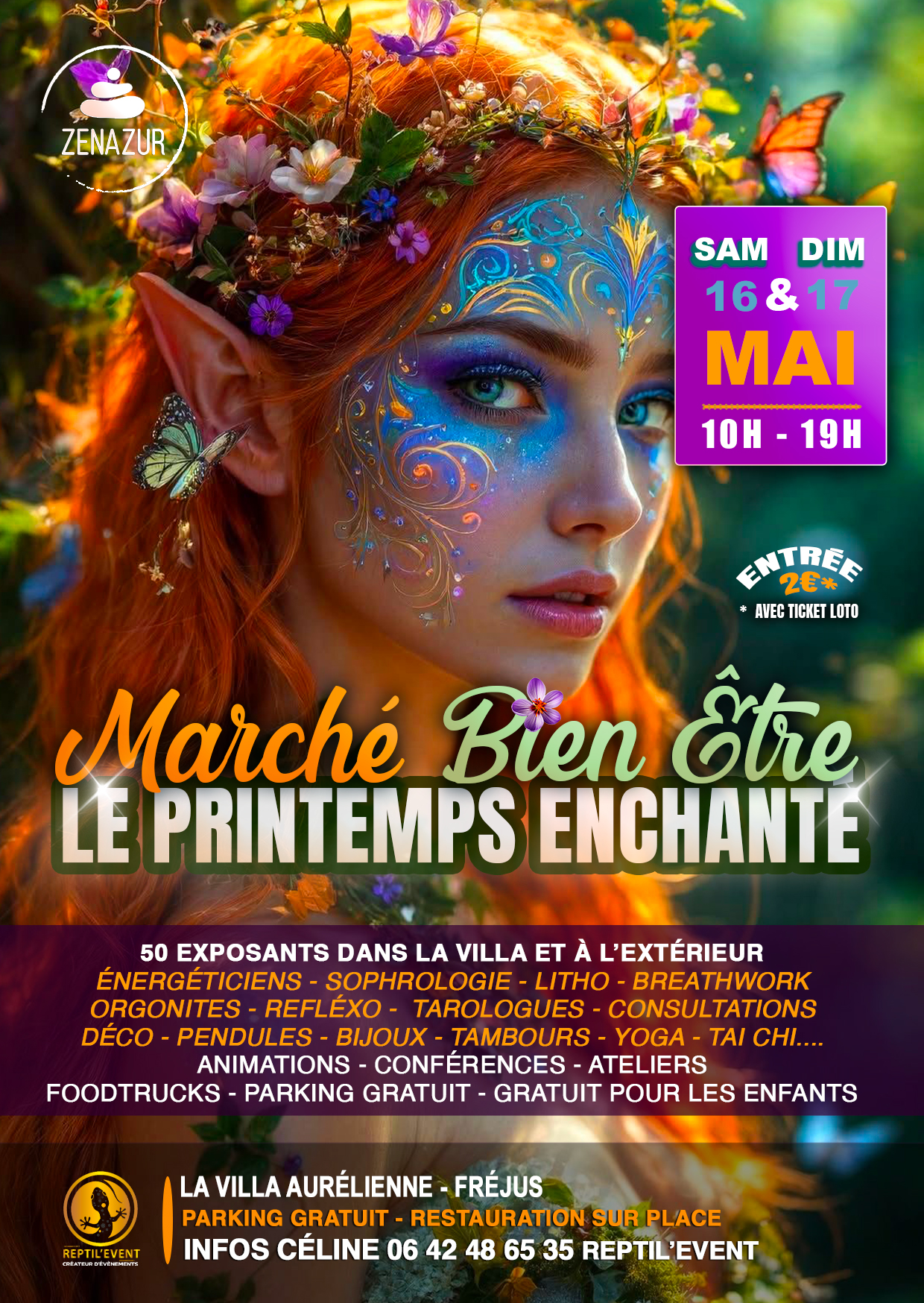 Reptil'event Facebook ad: MARCHÉ BIEN ÊTRE - VILLA AURÉLIENNE - FRÉJUS
