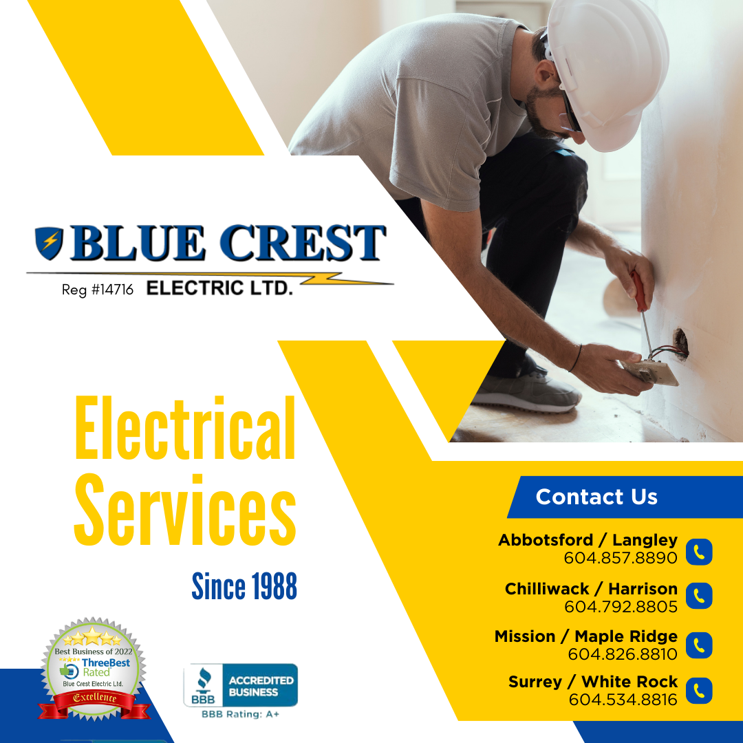 Blue Crest Electric Ltd. Facebook ad from Oct 1, 2025