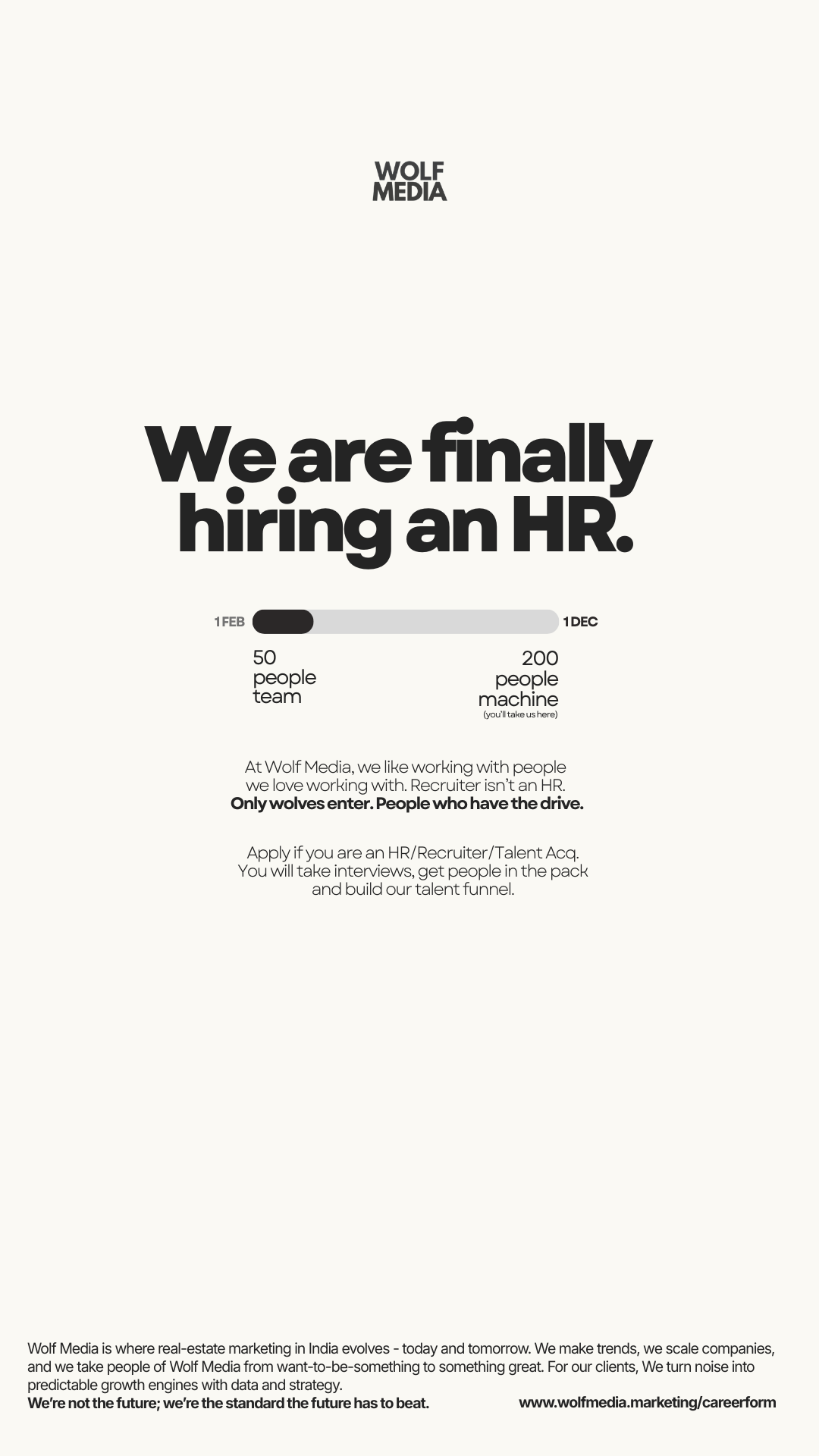 Wolf Media Careers Facebook ad: Wolf Media is Hiring