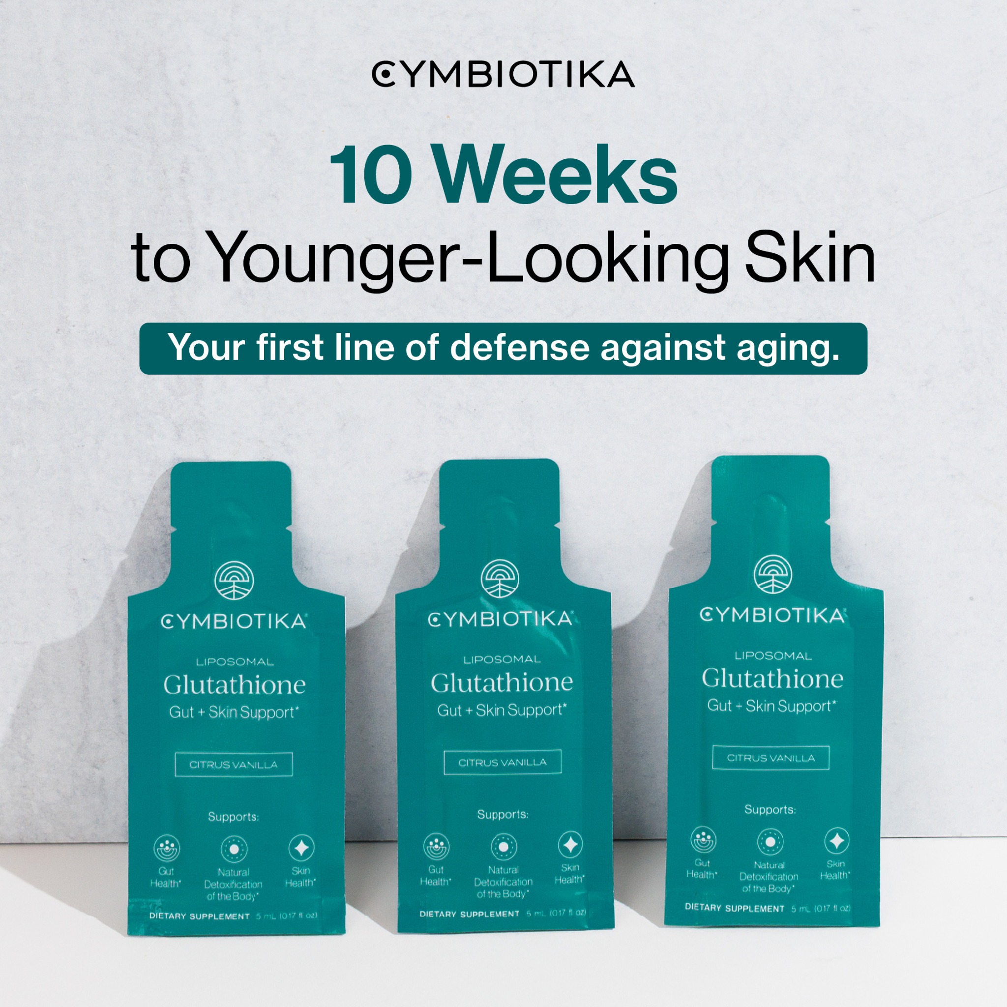 Cymbiotika Facebook ad: Radiant Skin Starts from Within