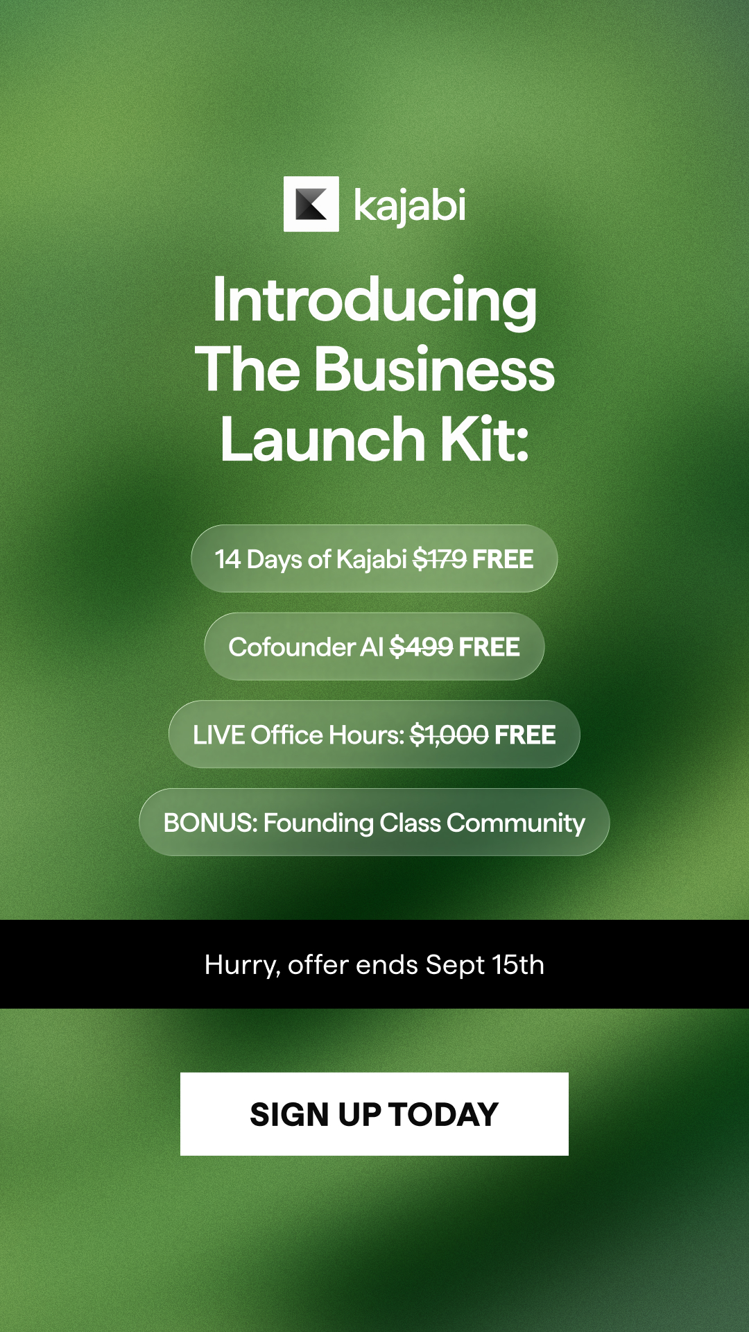 Kajabi Facebook ad: From Outline to First Sale in 14 Days: Enrollment Closes…
