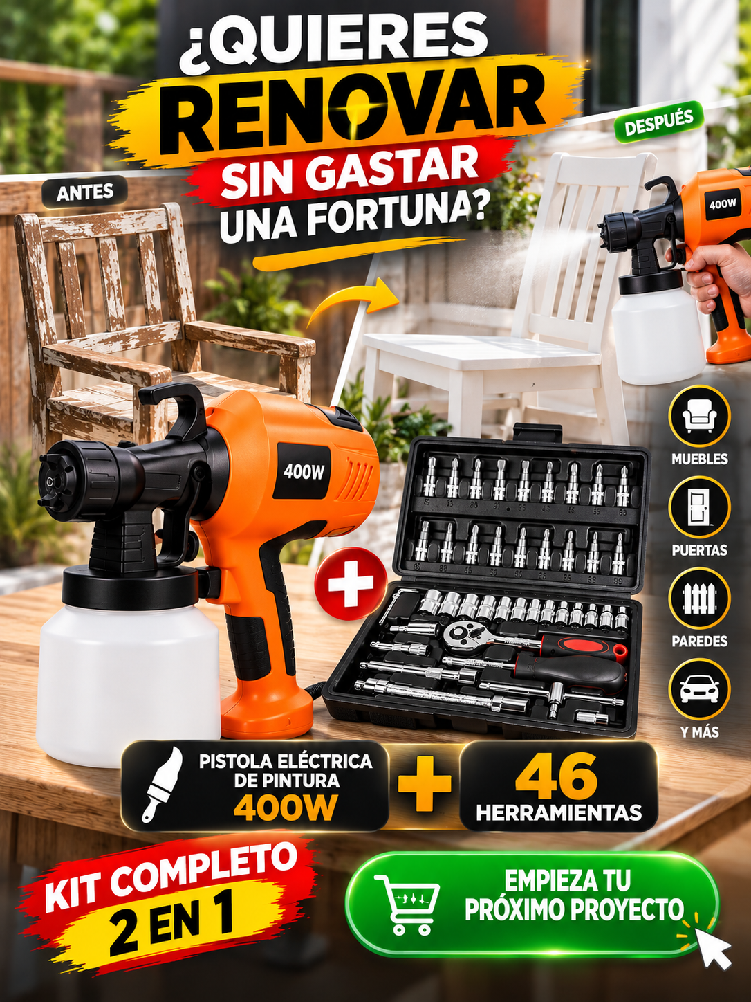 Emay Facebook ad: Compra el KIT COMPLETO 2 EN 1 y trabaja como un…