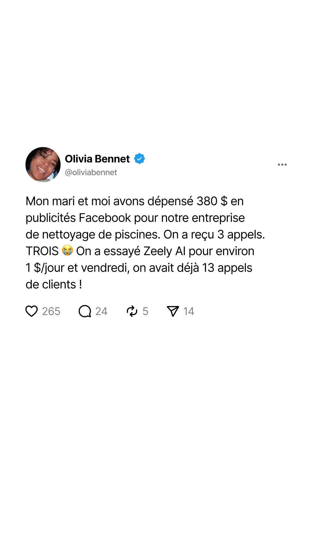 Zeely Facebook ad