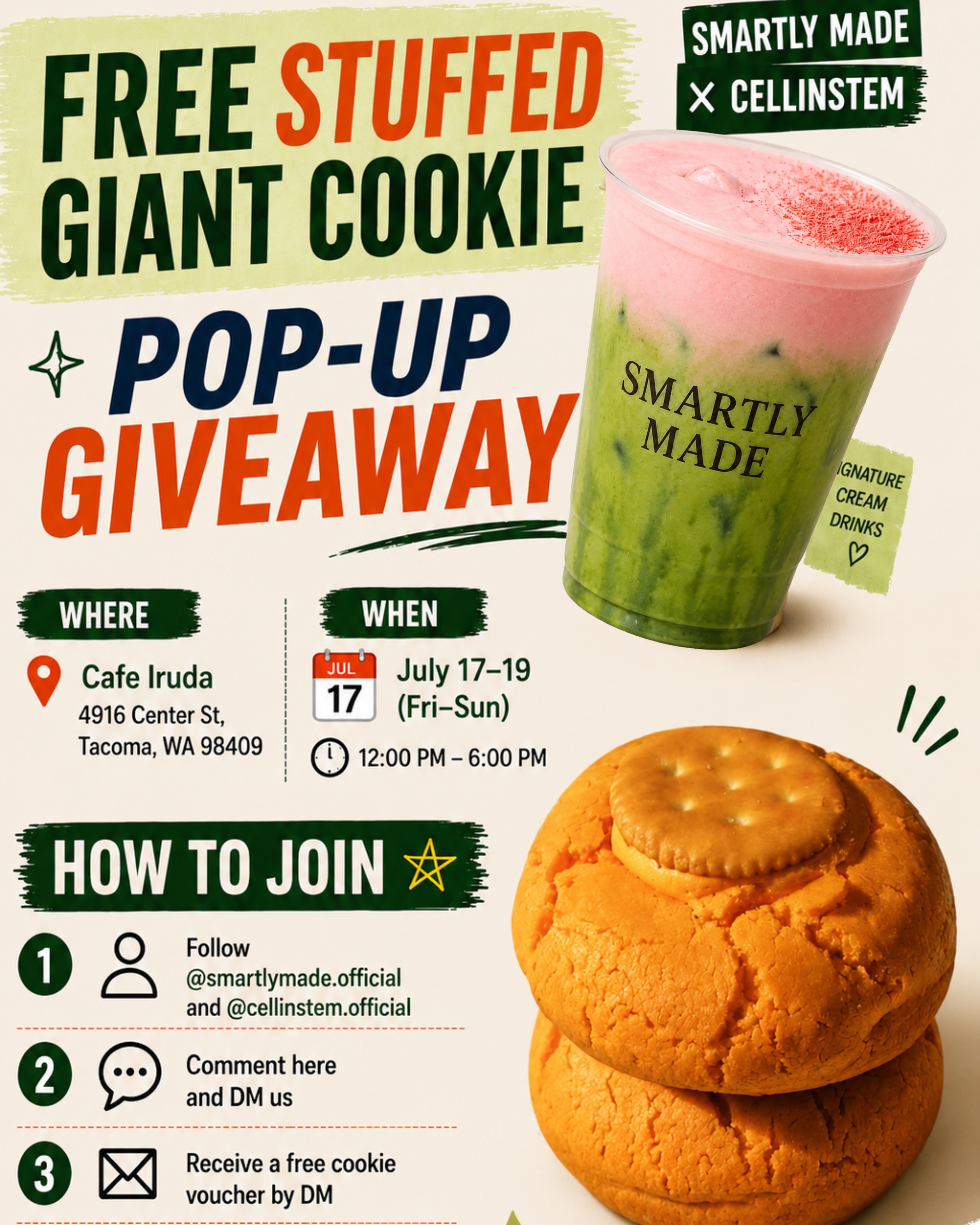 Smartly Made Facebook ad: Join our Matcha x K-Beauty Pop-Up Giveaway Event…