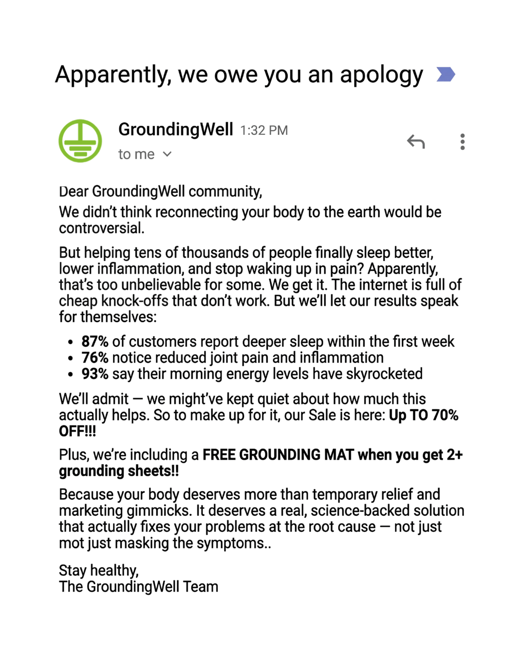 GroundingWell Facebook ad