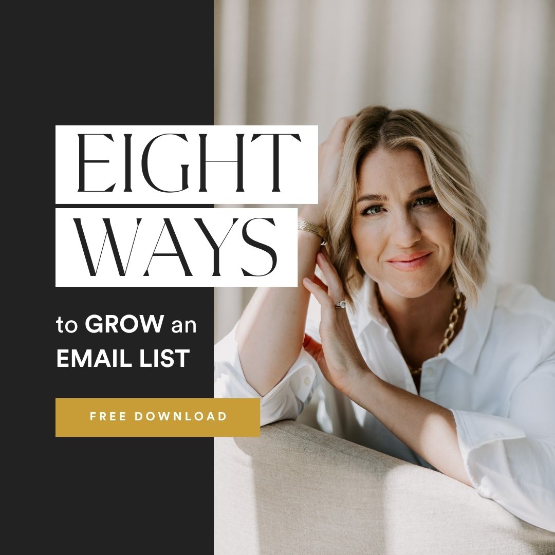 Jenna Kutcher Facebook ad: Free Download: 8 Ways to Grow an Email List