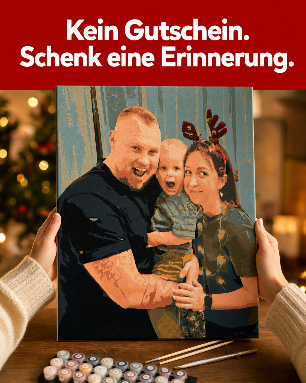 Davincified Germany Facebook ad: Vom Foto zum gerahmten Kunstwerk