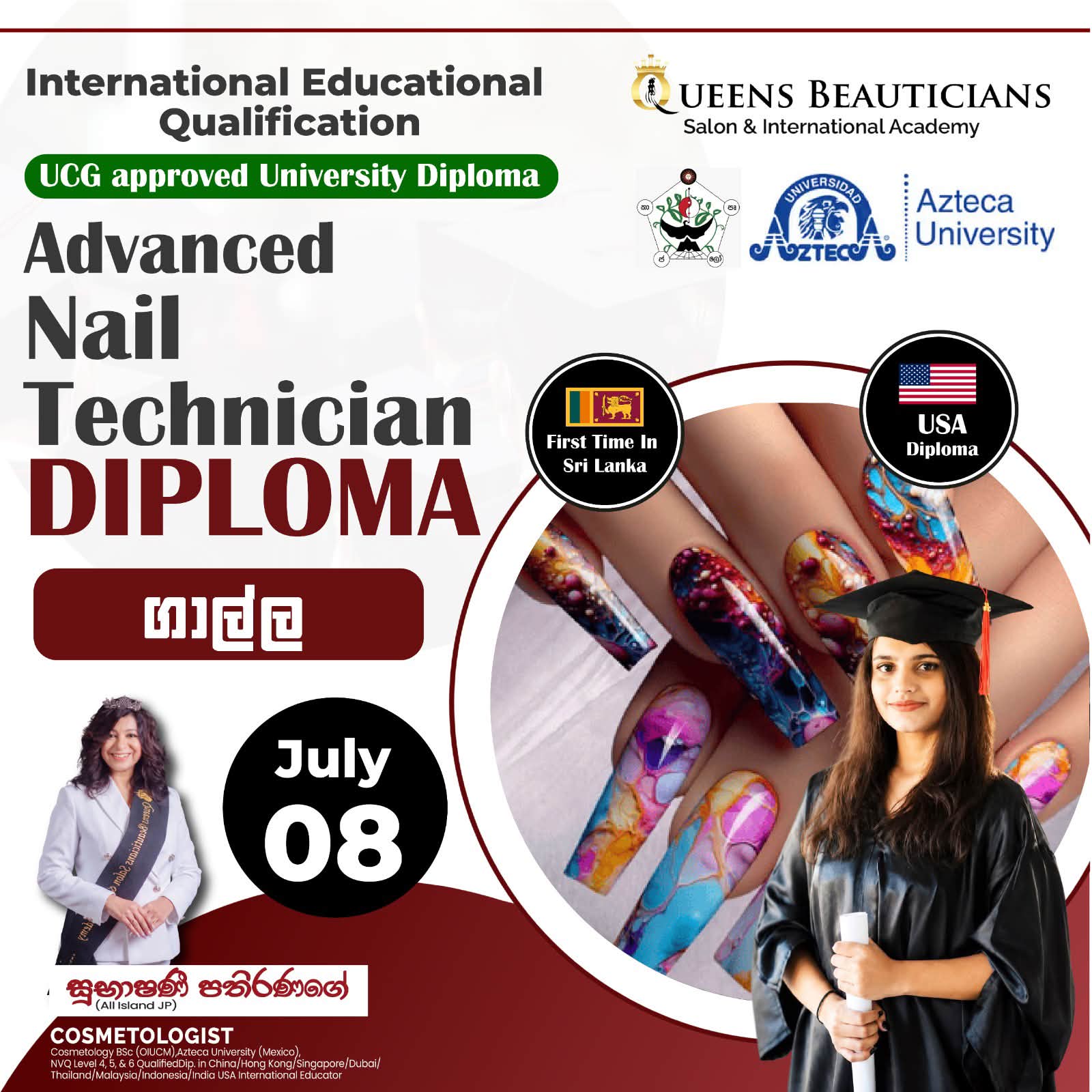 Queens Beauticians Salon & International Academy Facebook ad: Galle Exclusive Beauty Training Program