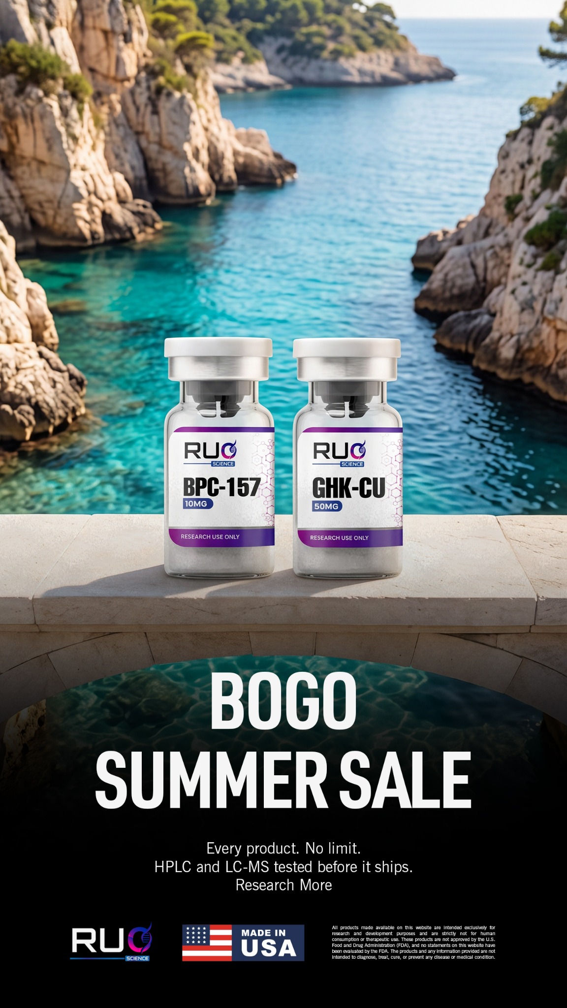 RUO Science Labs Facebook ad: Get Two For The Price Of One.