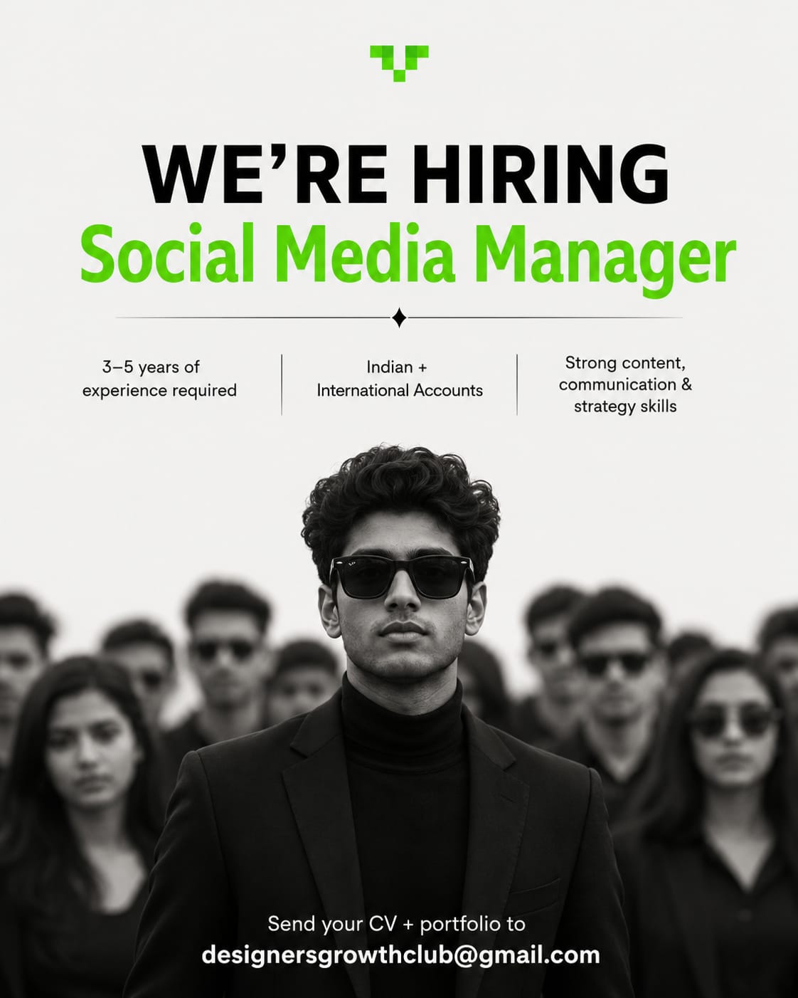 Designers Growth Club Facebook ad: We’re hiring a Social Media Manager at Designers…