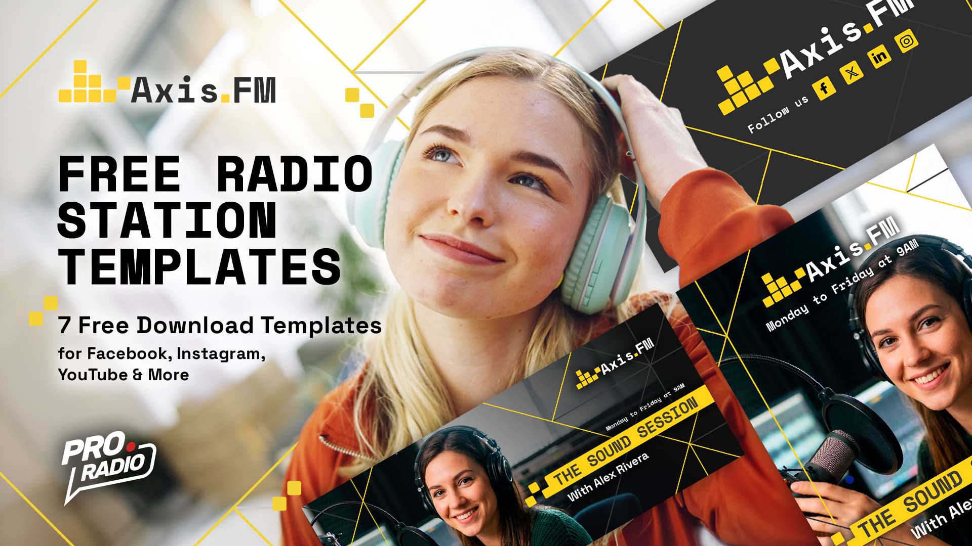 Pro.Radio Facebook ad: Free Download Social Media Templates for Professional…
