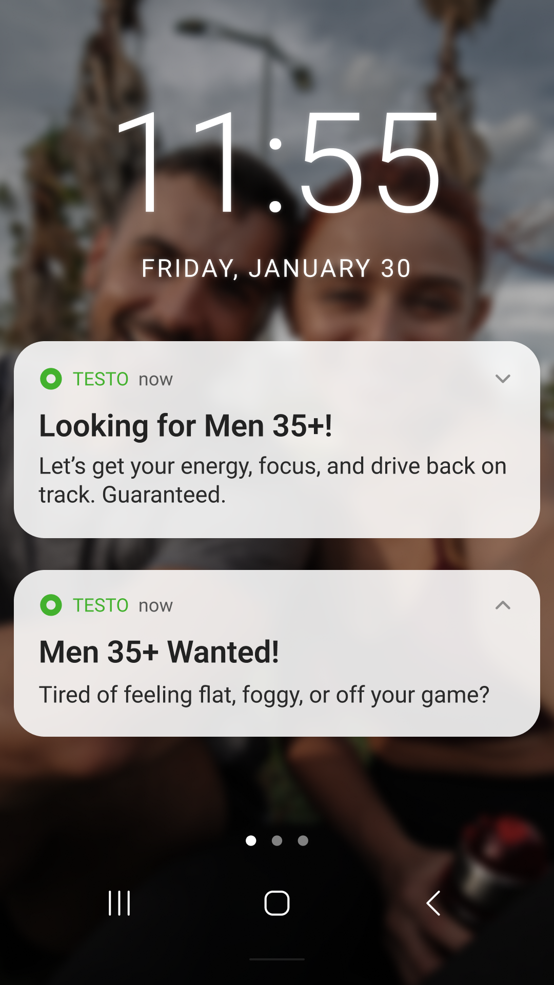 TESTO Facebook ad