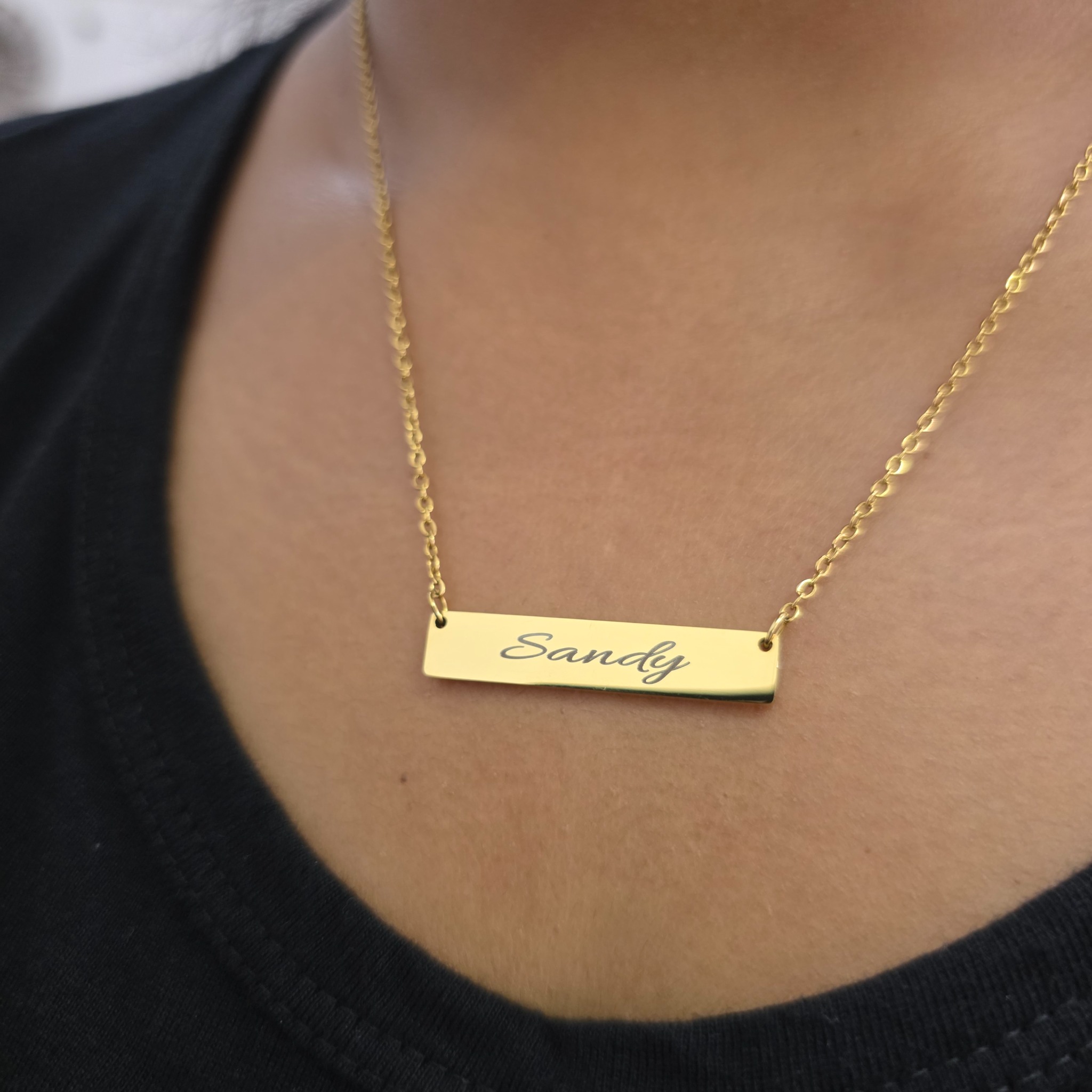 Adorn Pacific Facebook ad: Custom engraved necklaces and bracelets in a range…