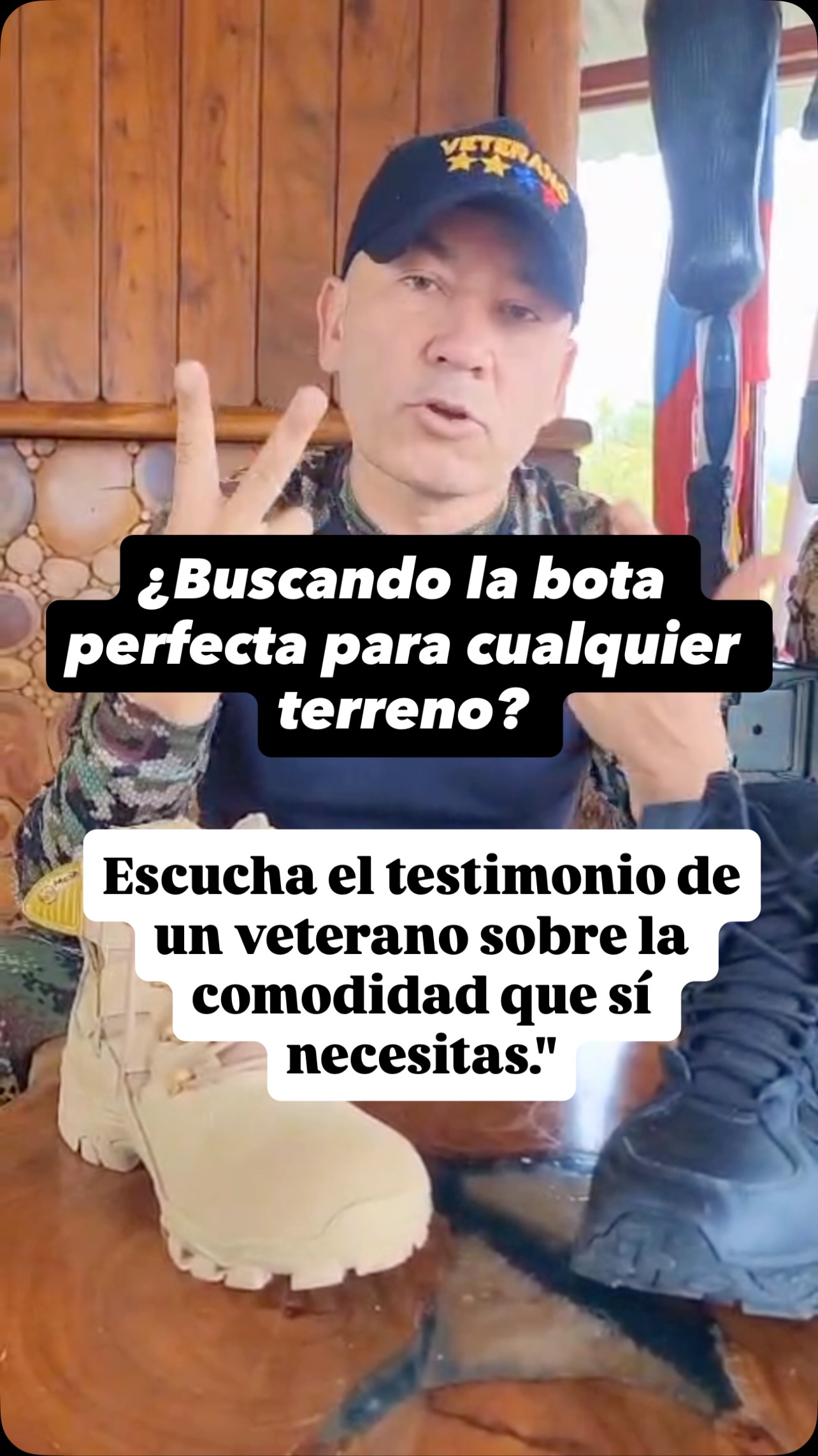 BotasMosh Facebook ad: Calzado Táctico con Comodidad de Tenis: ¡La Bota…