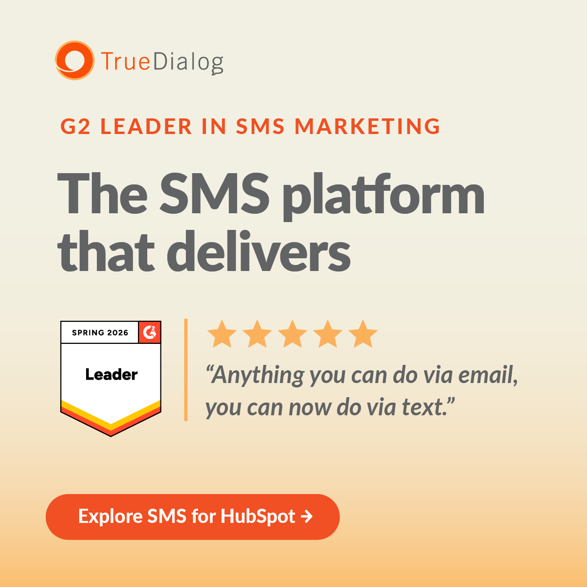 TrueDialog Facebook ad: Be the agency that brought your client SMS. TrueDialog +…