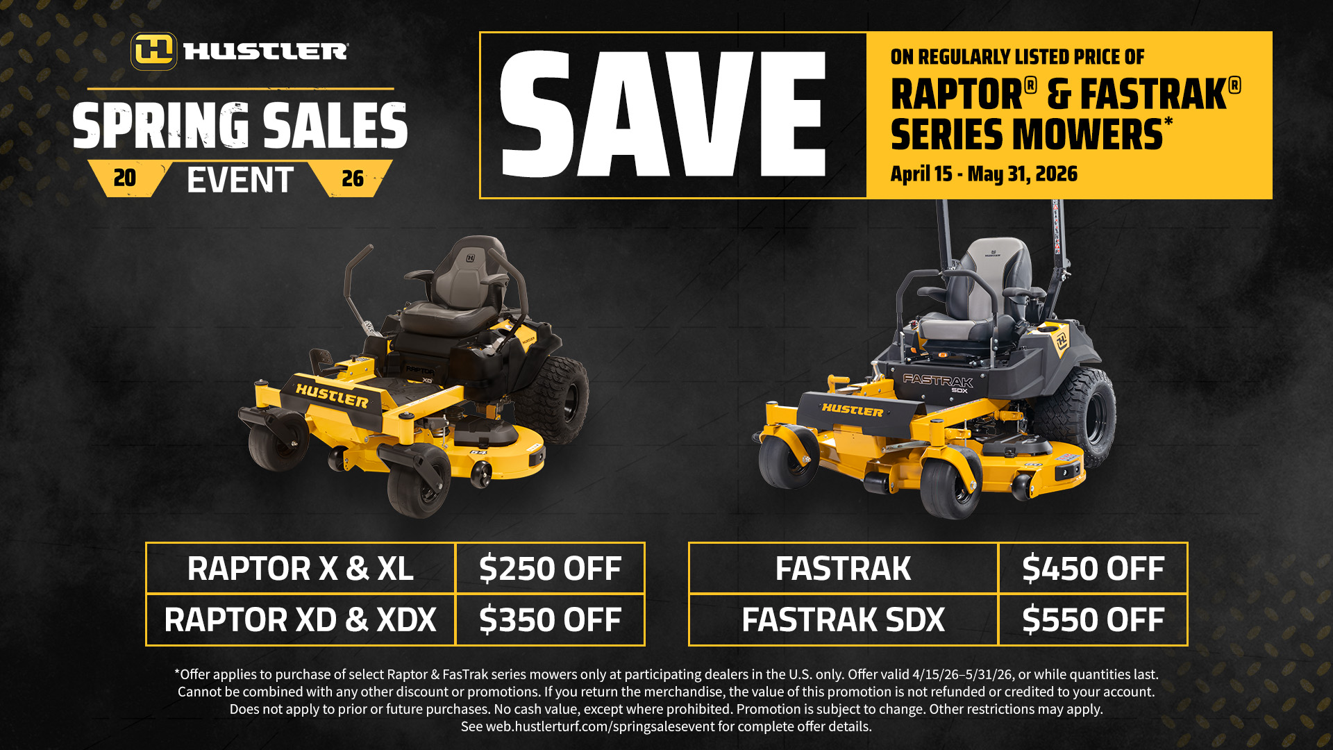 Edghill Motors Facebook ad: Hustler mowers are designed to keep you mowing…
