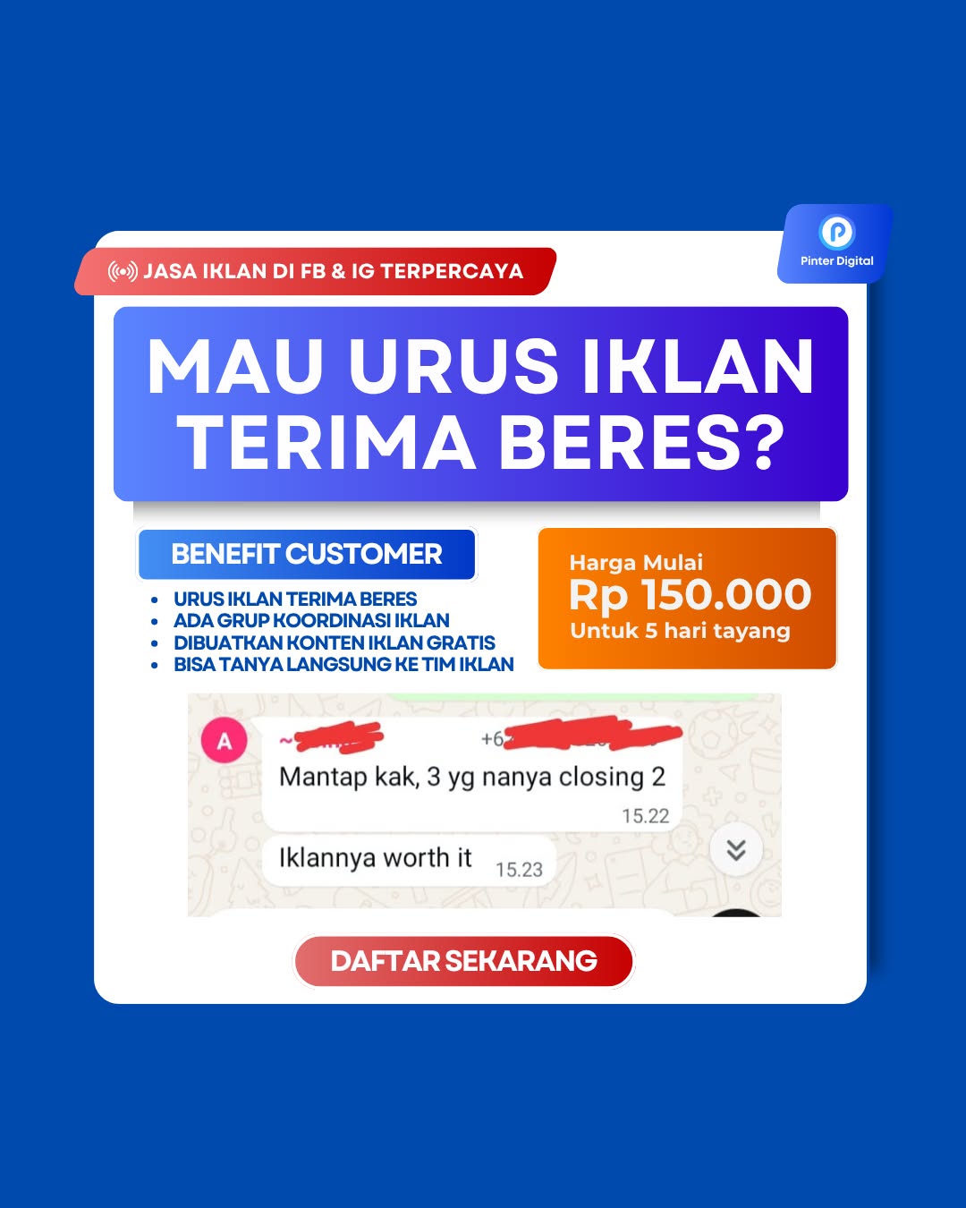 Pinter Digital Agency Facebook ad