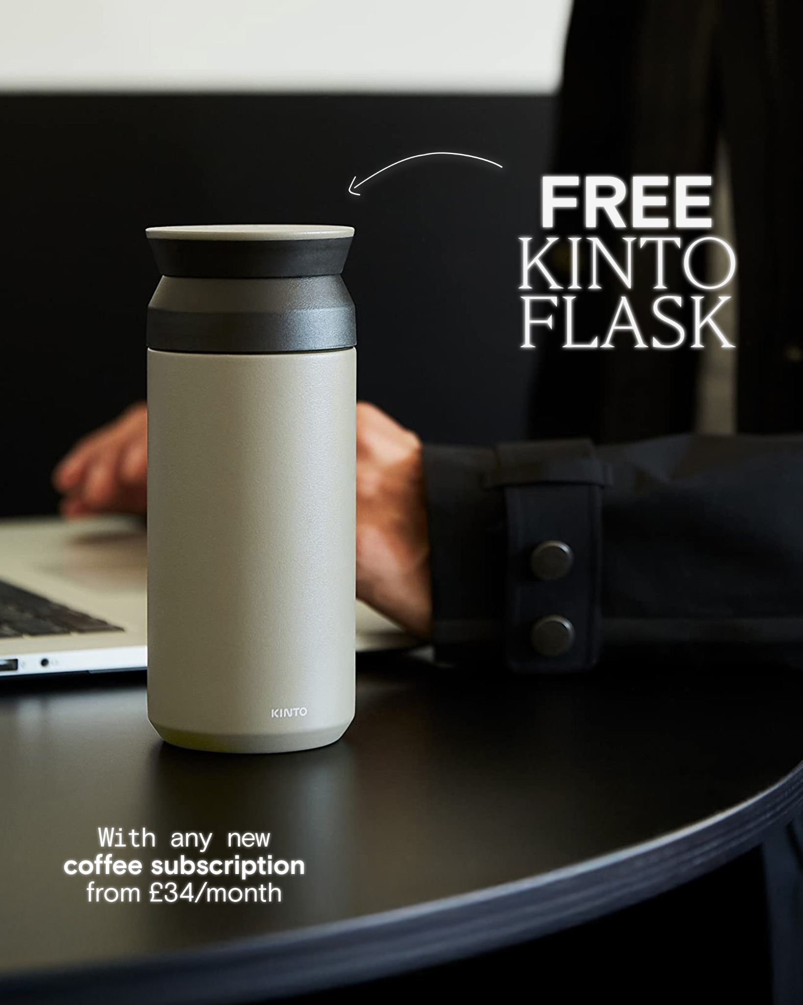 Cartwheel Coffee Roasters Facebook ad: Free Kinto Travel Tumbler